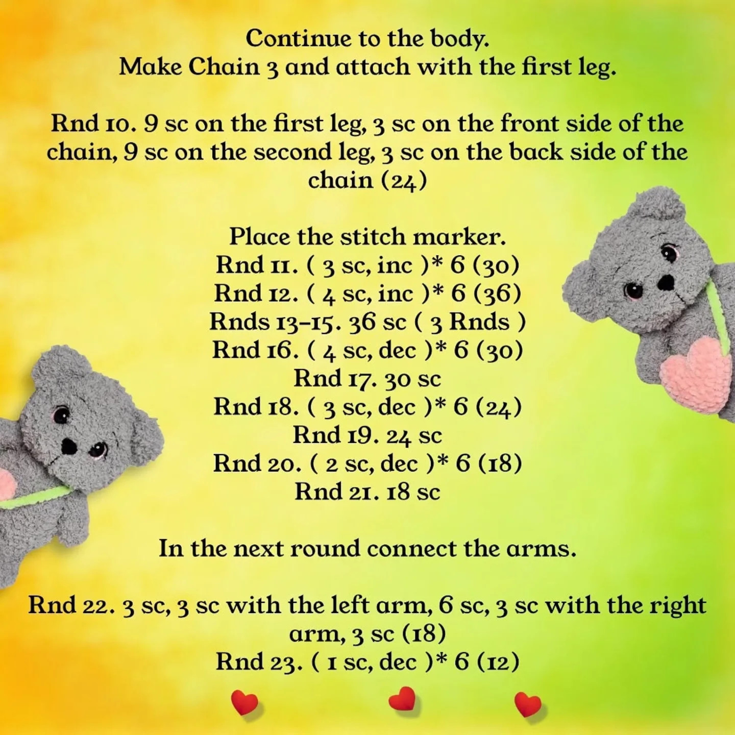 Free Crochet Pattern: Adorable Amigurumi Teddy Bears