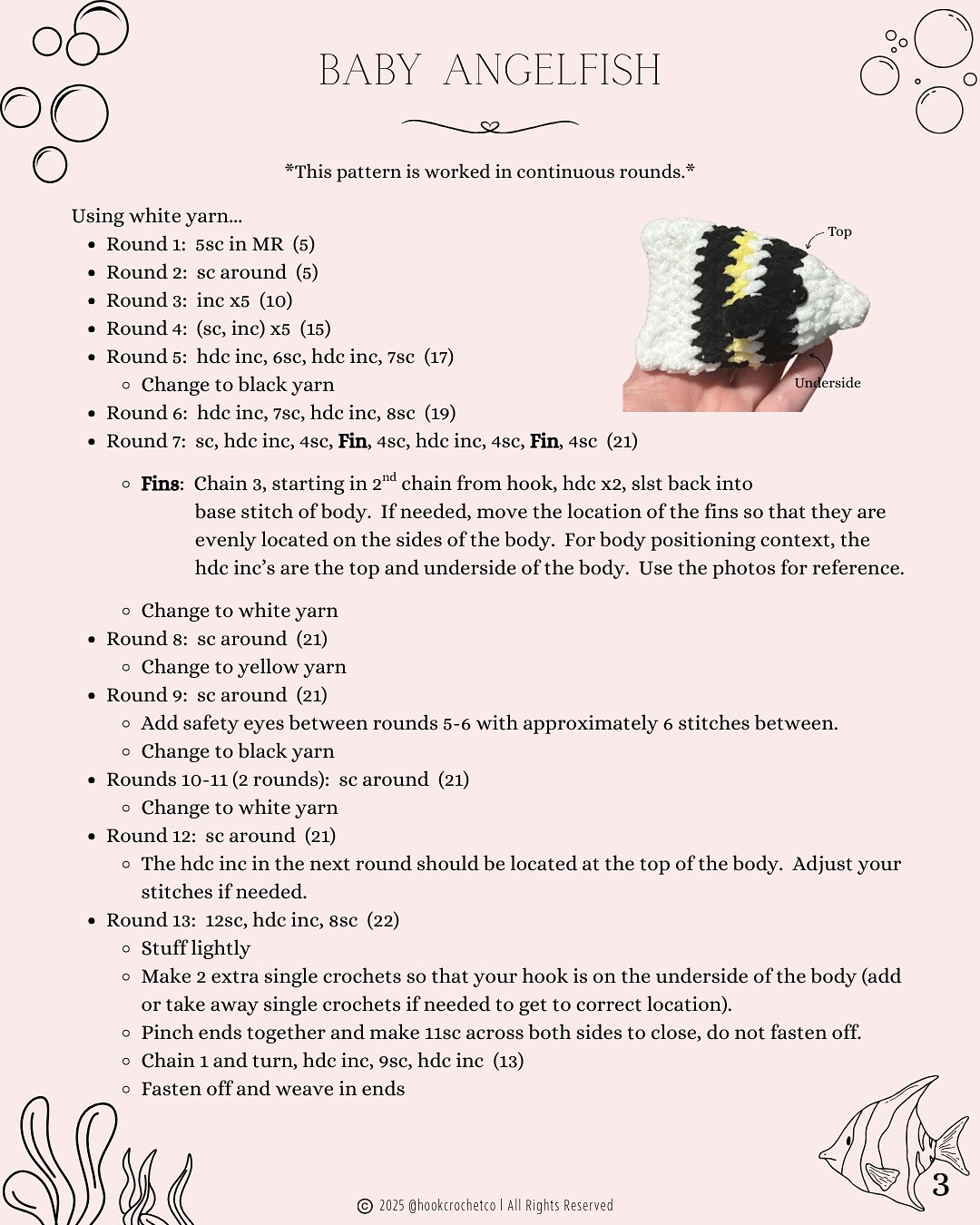 Free Crochet Pattern: Adorable Baby Angelfish