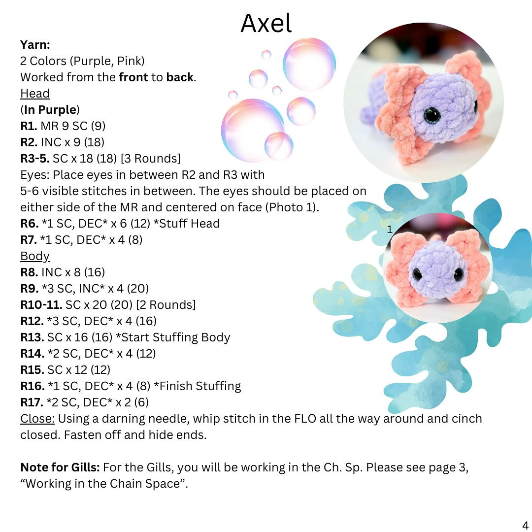 Free Crochet Pattern: Adorable Baby Axolotl