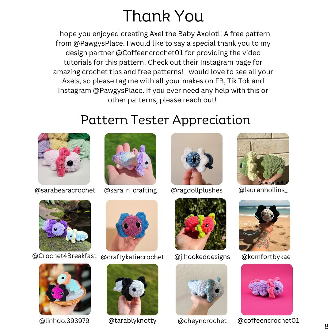 Free Crochet Pattern: Adorable Baby Axolotl
