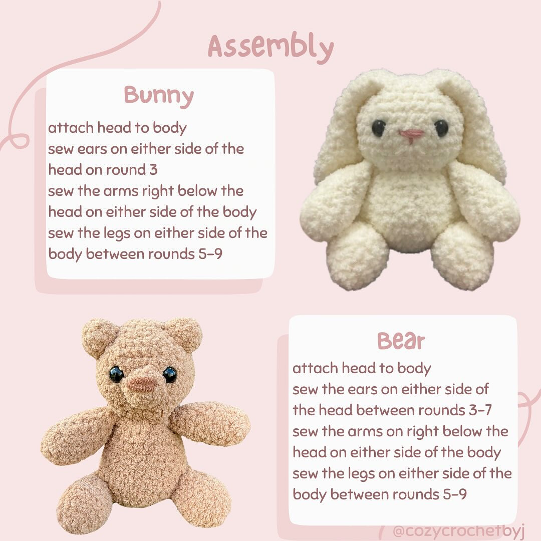 Free Crochet Pattern: Adorable Baby Bunny and Bear Amigurumi