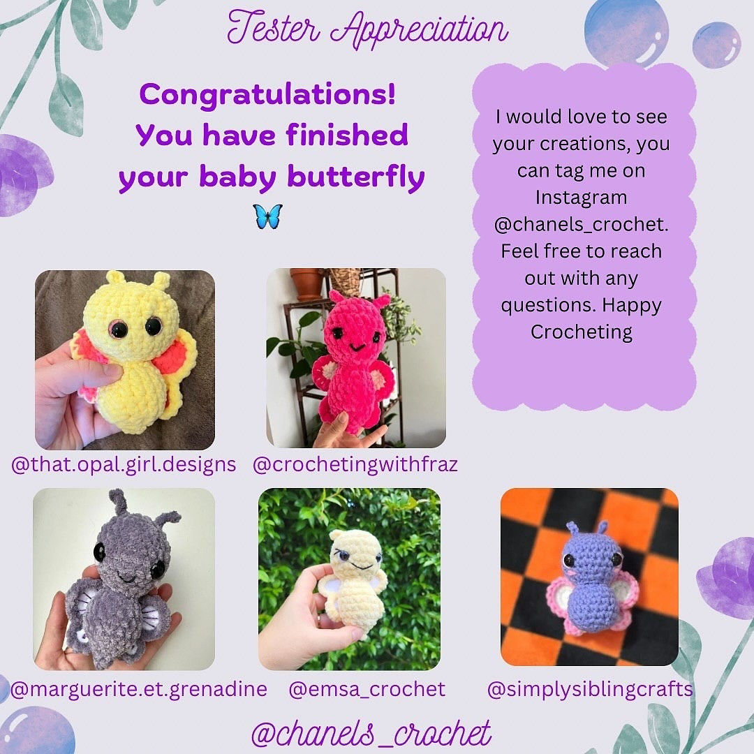 Free Crochet Pattern: Adorable Baby Butterfly Amigurumi