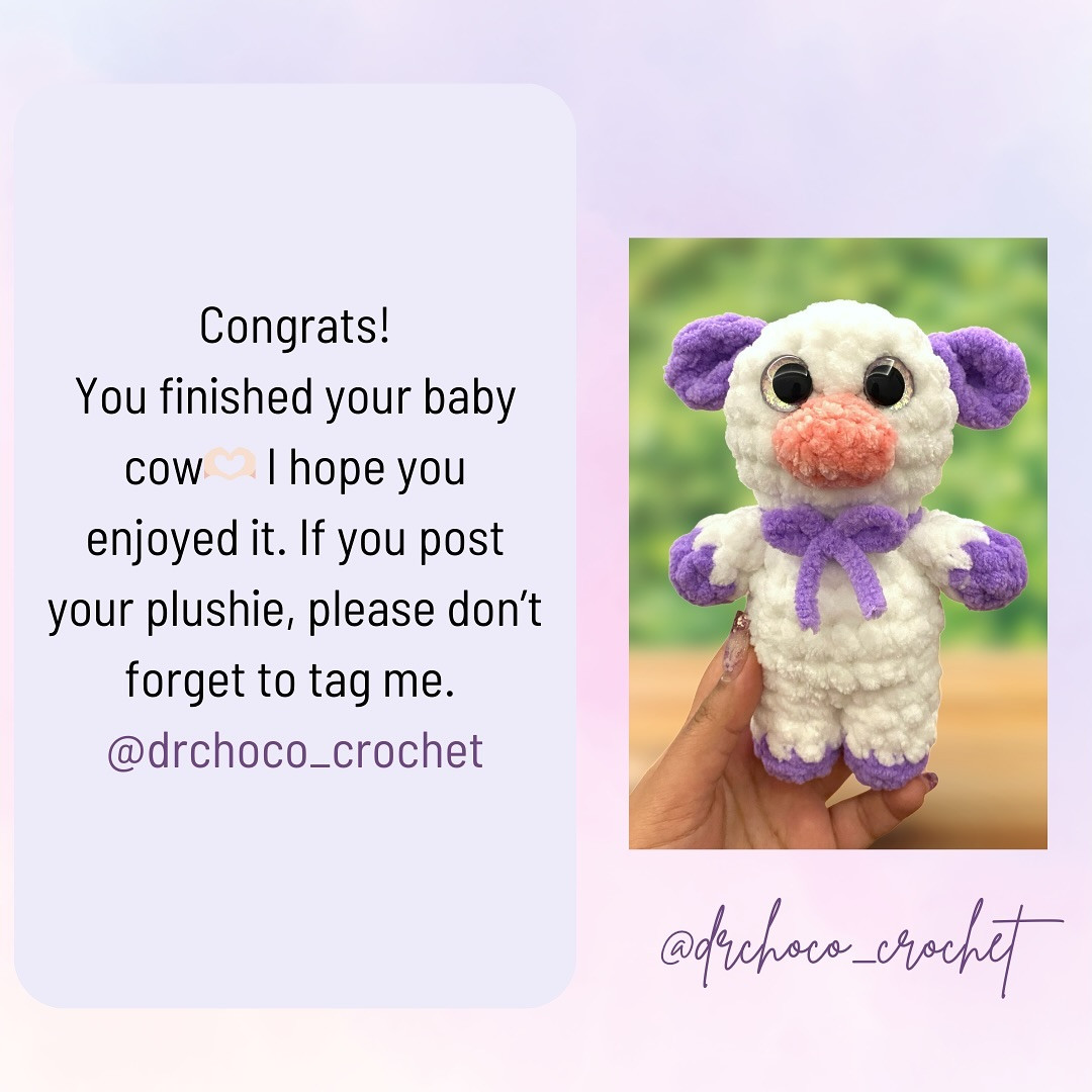 Free Crochet Pattern: Adorable Baby Cow Amigurumi pattern