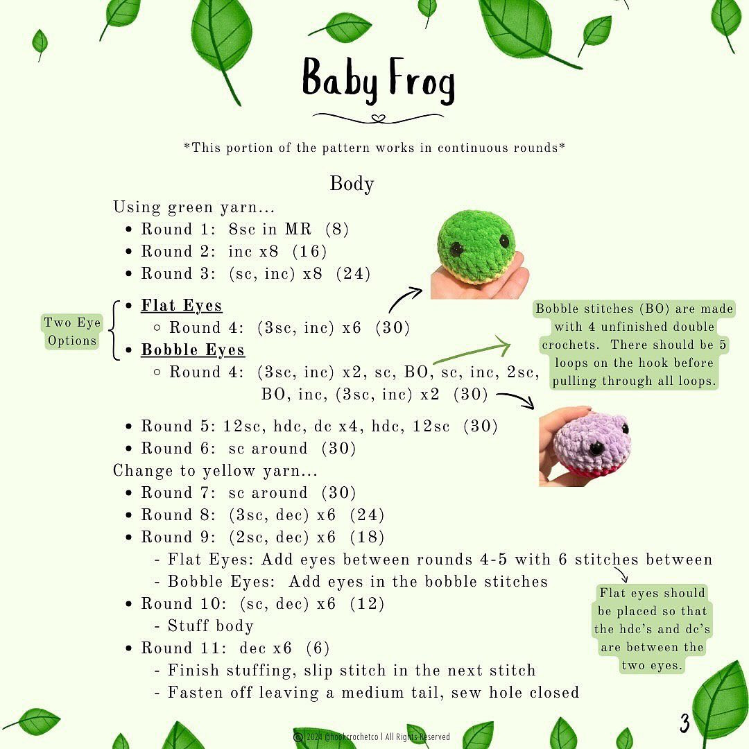 Free Crochet Pattern: Adorable Baby Frog Amigurumi