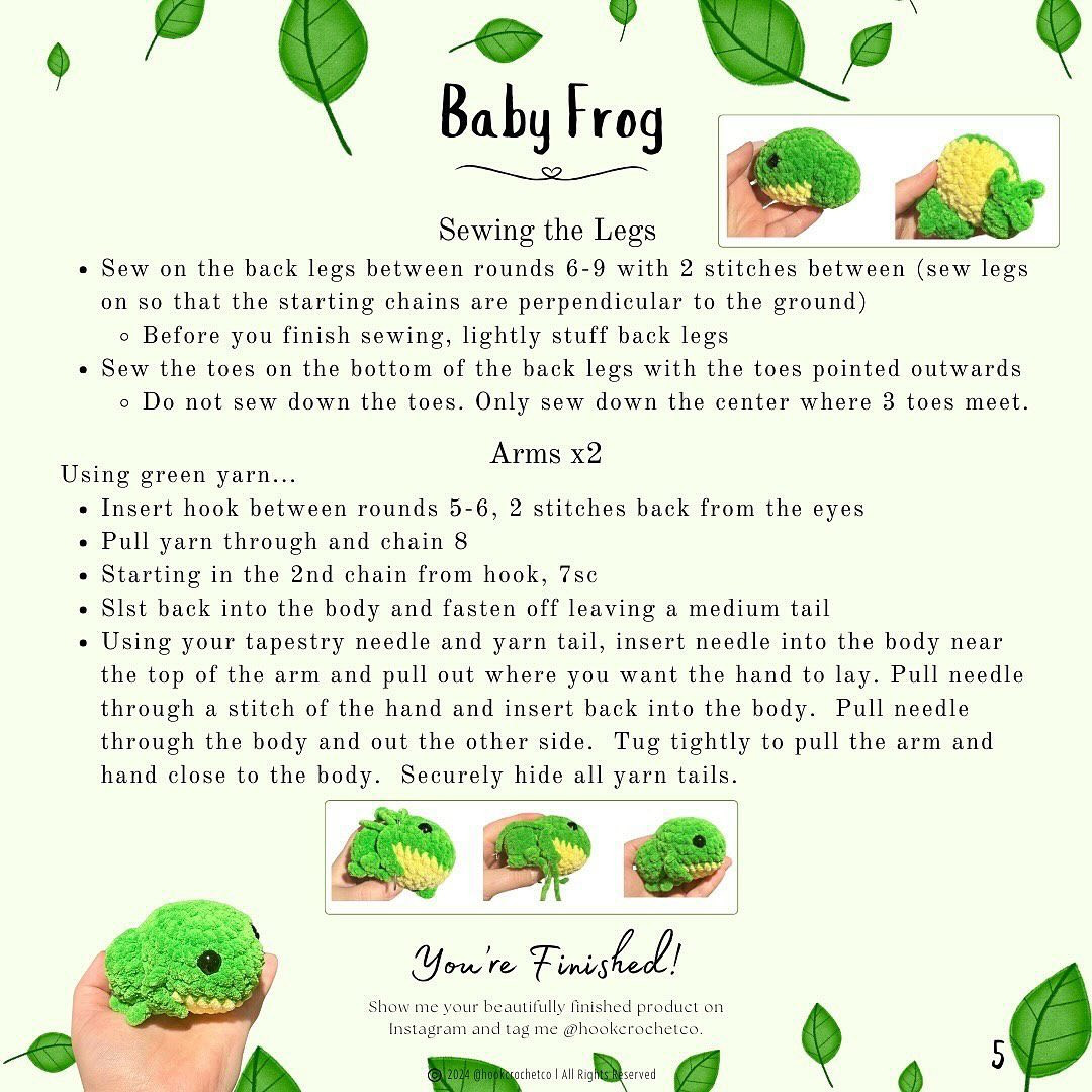 Free Crochet Pattern: Adorable Baby Frog Amigurumi
