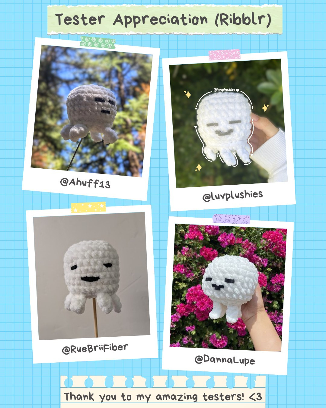 Free Crochet Pattern: Adorable Baby Ghast Amigurumi 
Free Baby Ghast / Ghastling Pattern 🤍
