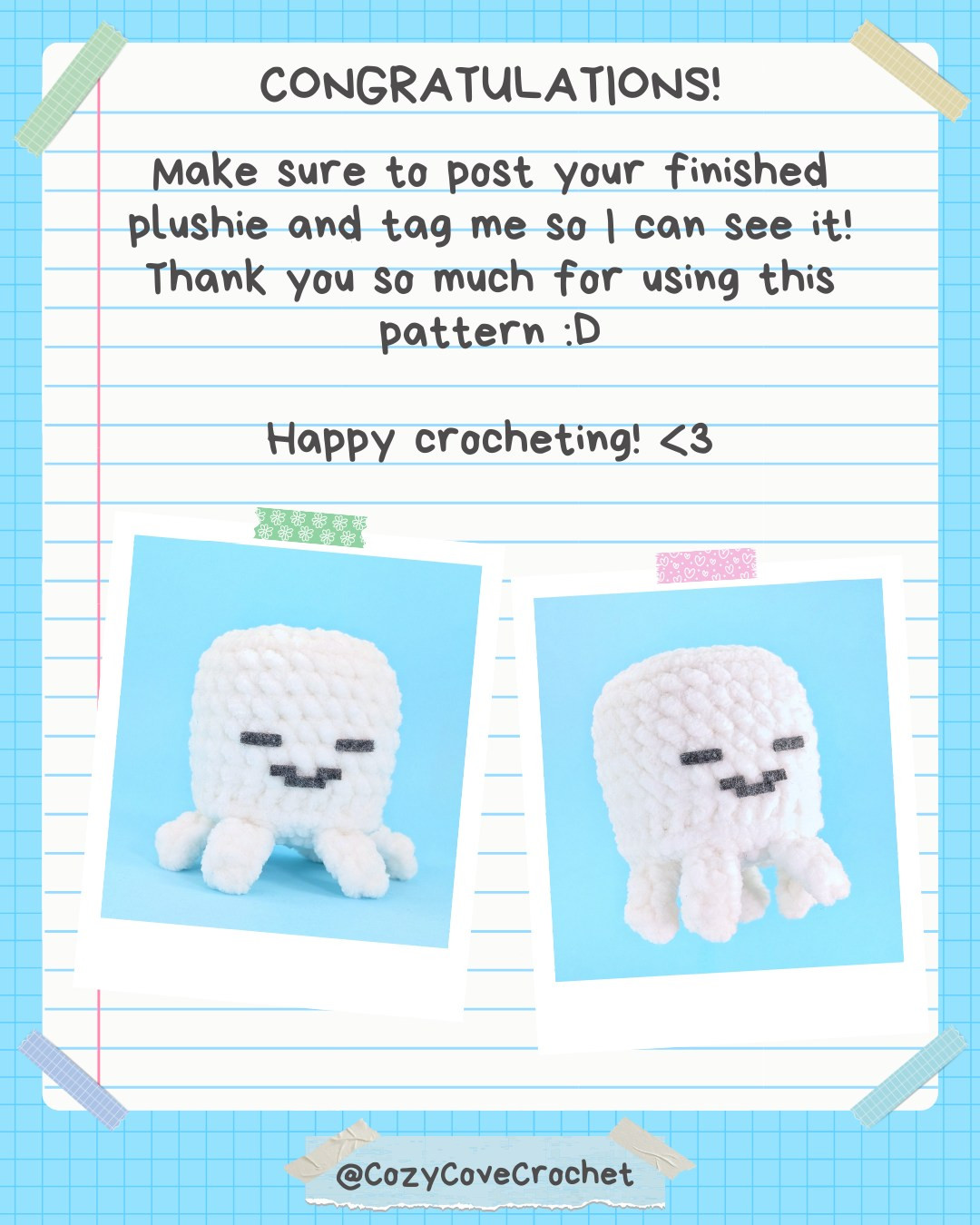 Free Crochet Pattern: Adorable Baby Ghast Amigurumi 
Free Baby Ghast / Ghastling Pattern 🤍