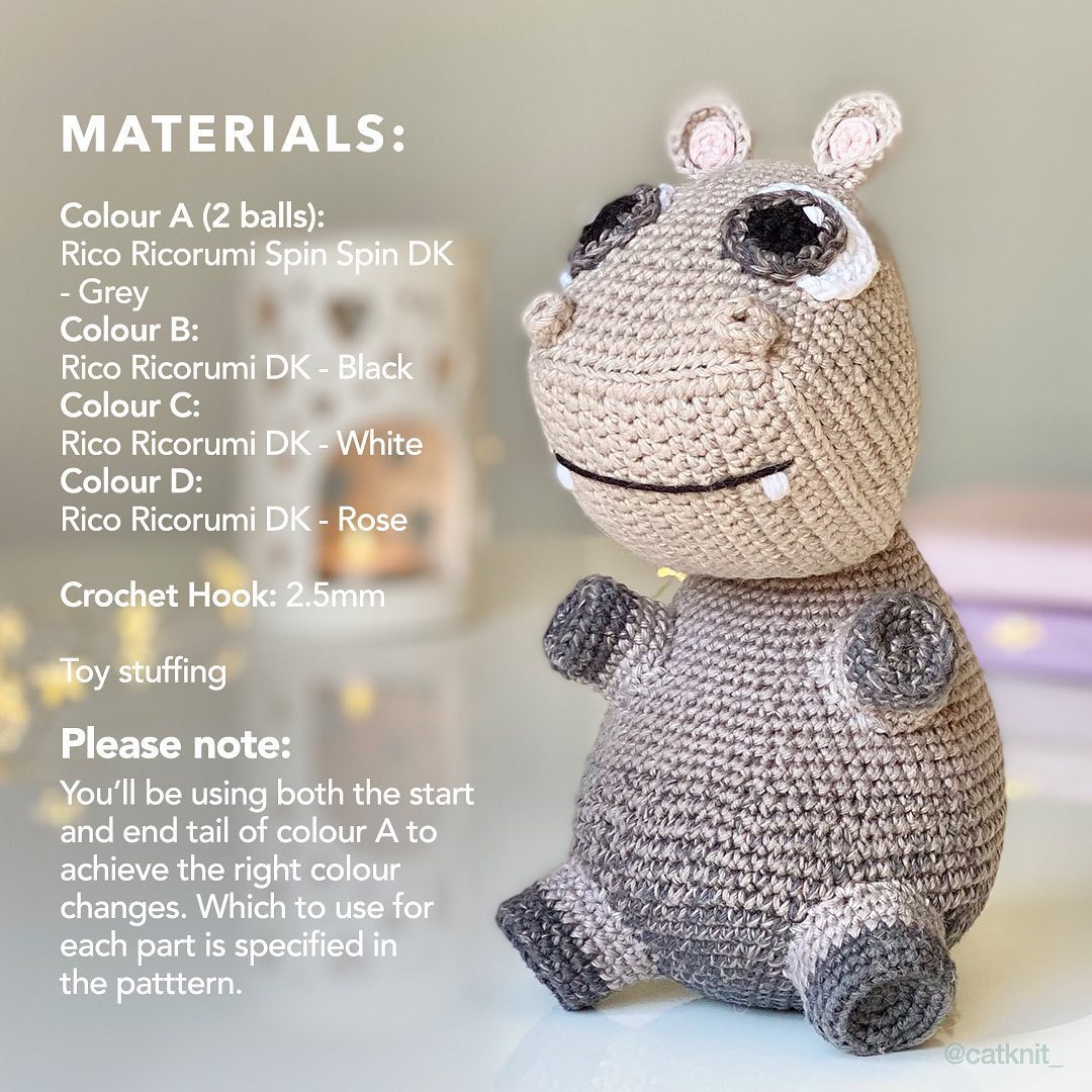 Free Crochet Pattern: Adorable Baby Hippo Amigurumi
