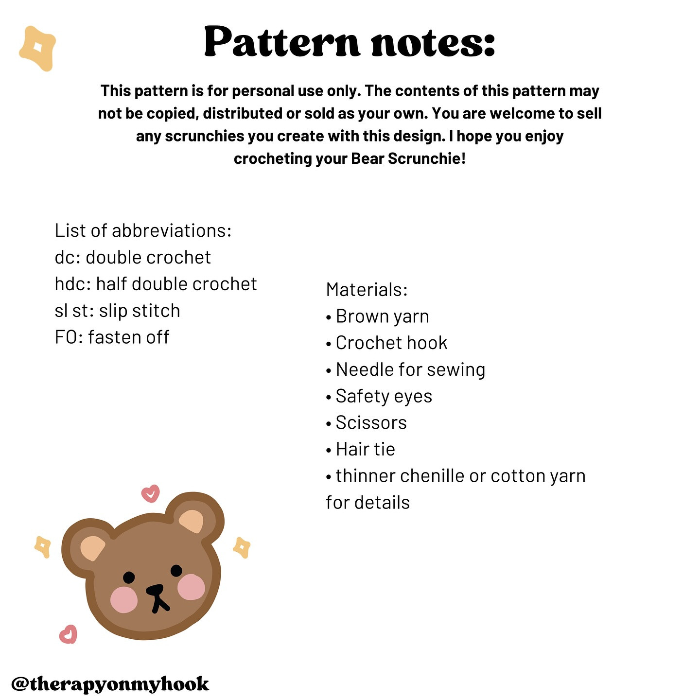 Free Crochet Pattern: Adorable Bear Scrunchies
