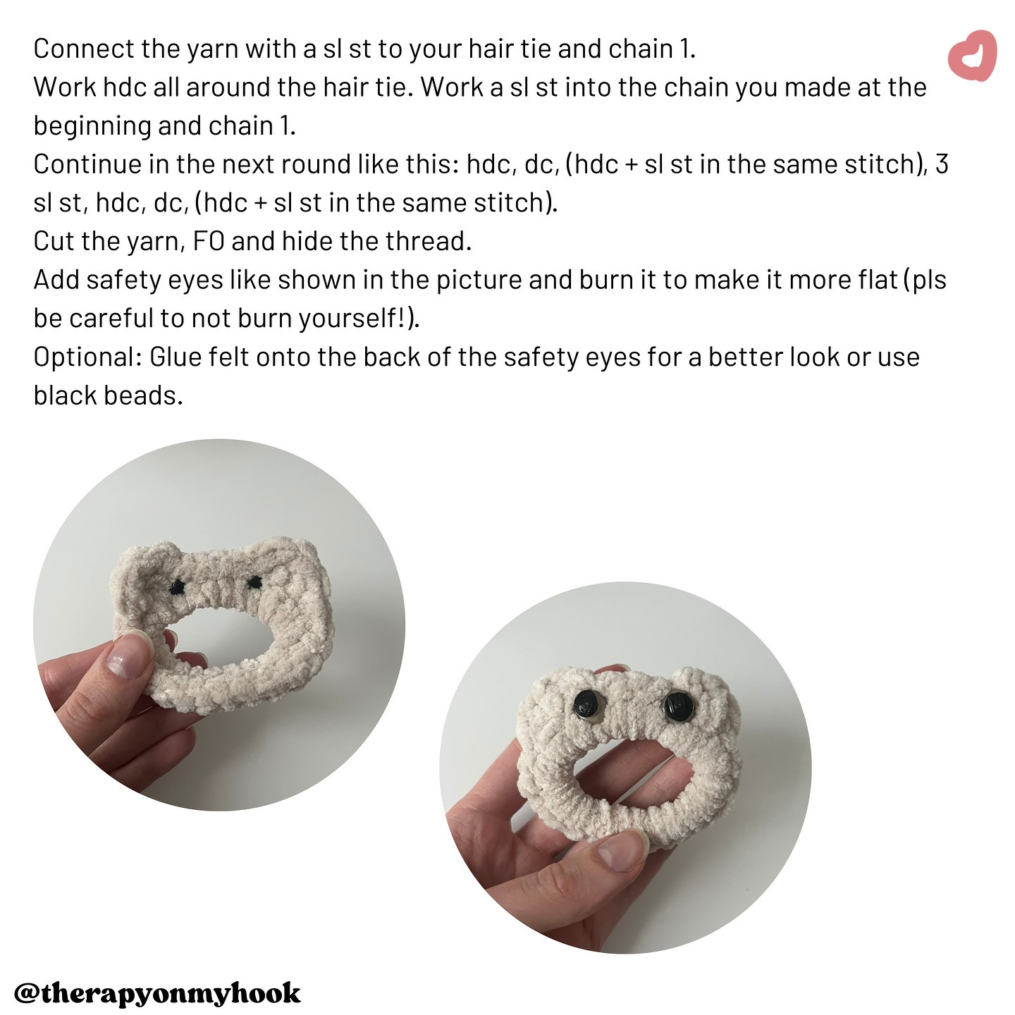 Free Crochet Pattern: Adorable Bear Scrunchies