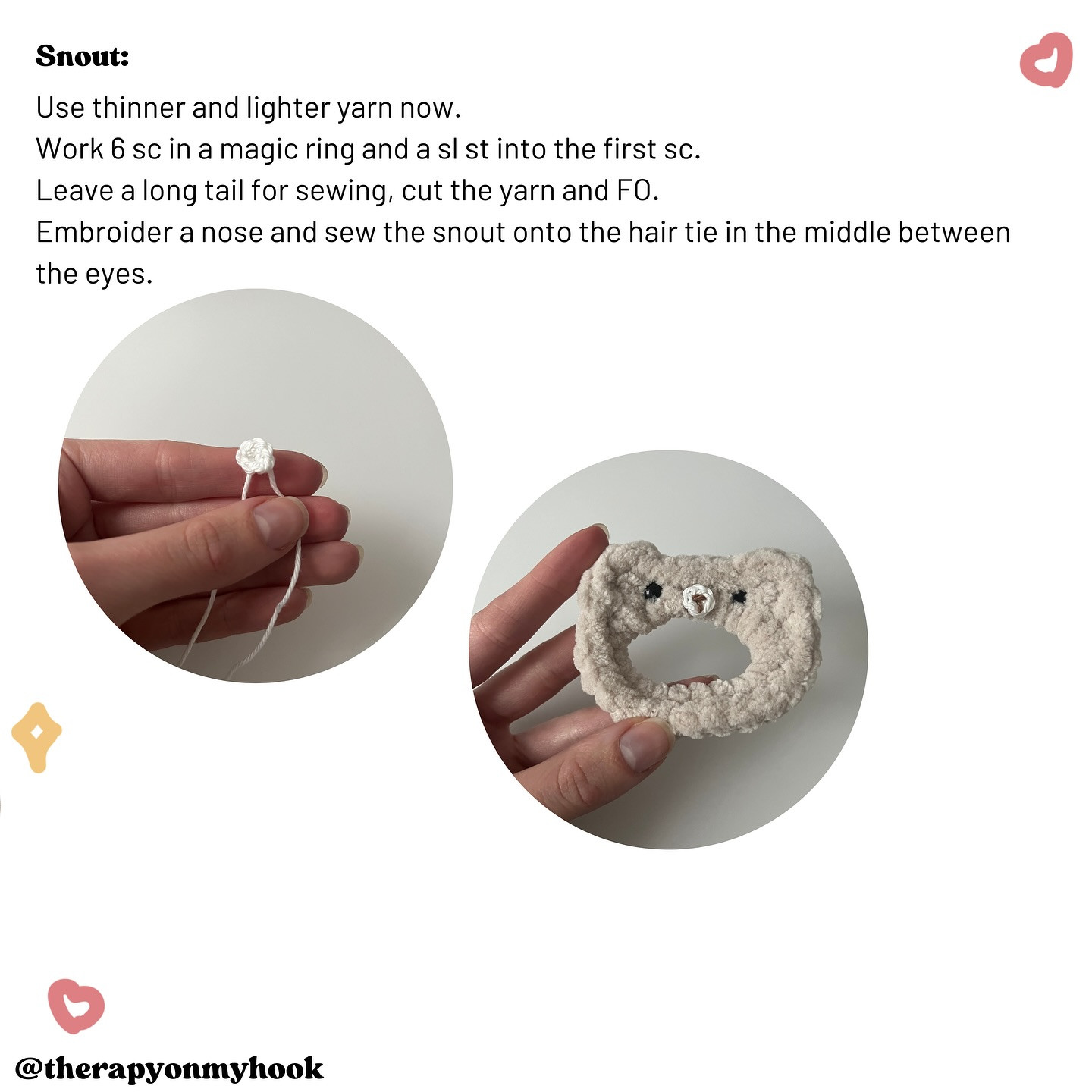 Free Crochet Pattern: Adorable Bear Scrunchies