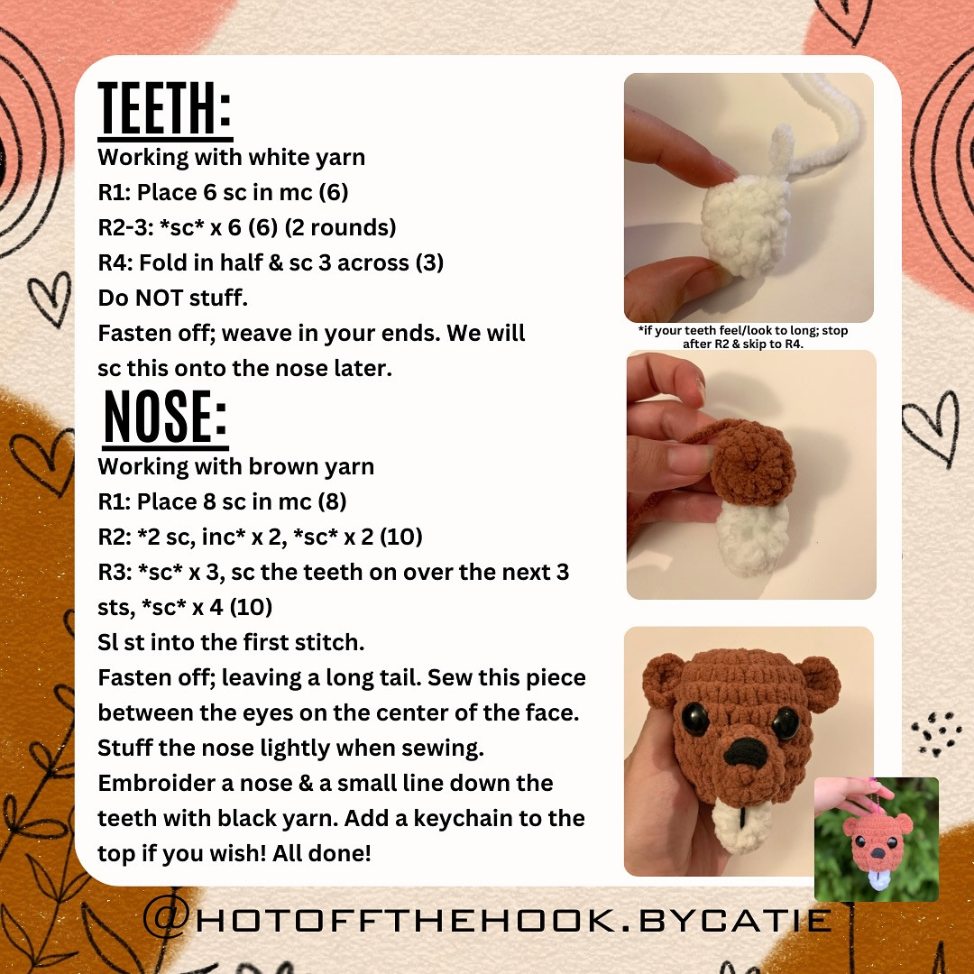 Free Crochet Pattern: Adorable Beaver Keychain