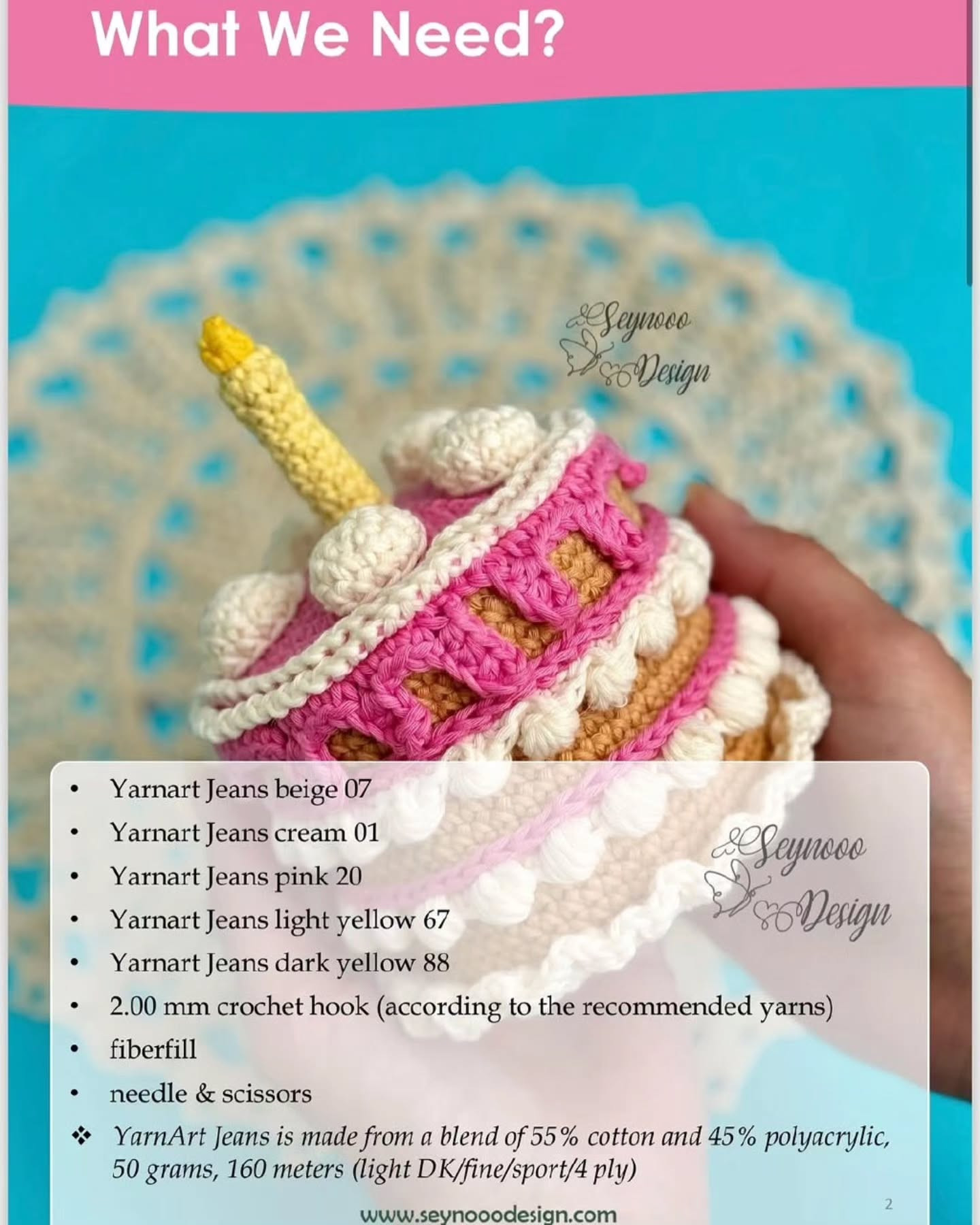 Free Crochet Pattern: Adorable Birthday Cake