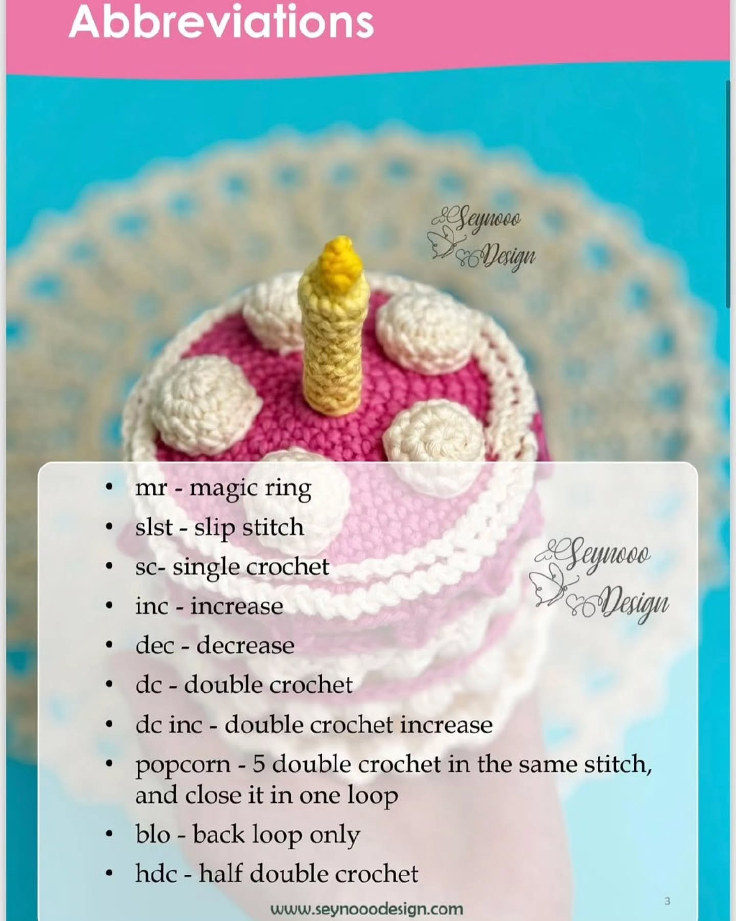 Free Crochet Pattern: Adorable Birthday Cake