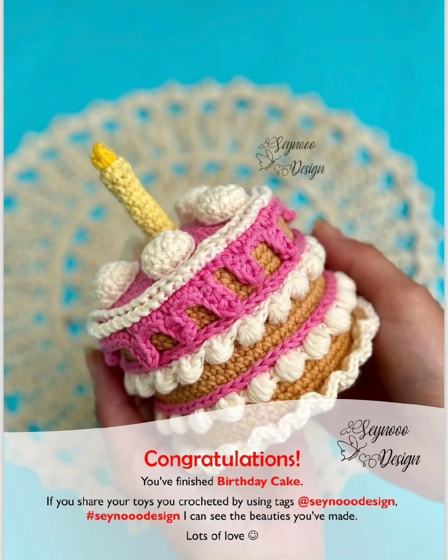 Free Crochet Pattern: Adorable Birthday Cake