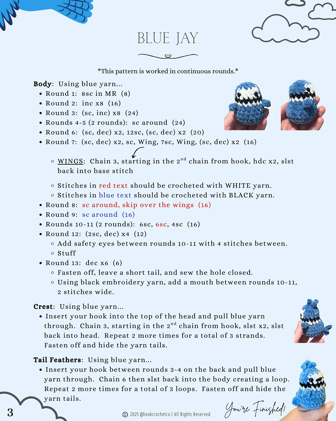 Free Crochet Pattern: Adorable Blue Jay Amigurumi