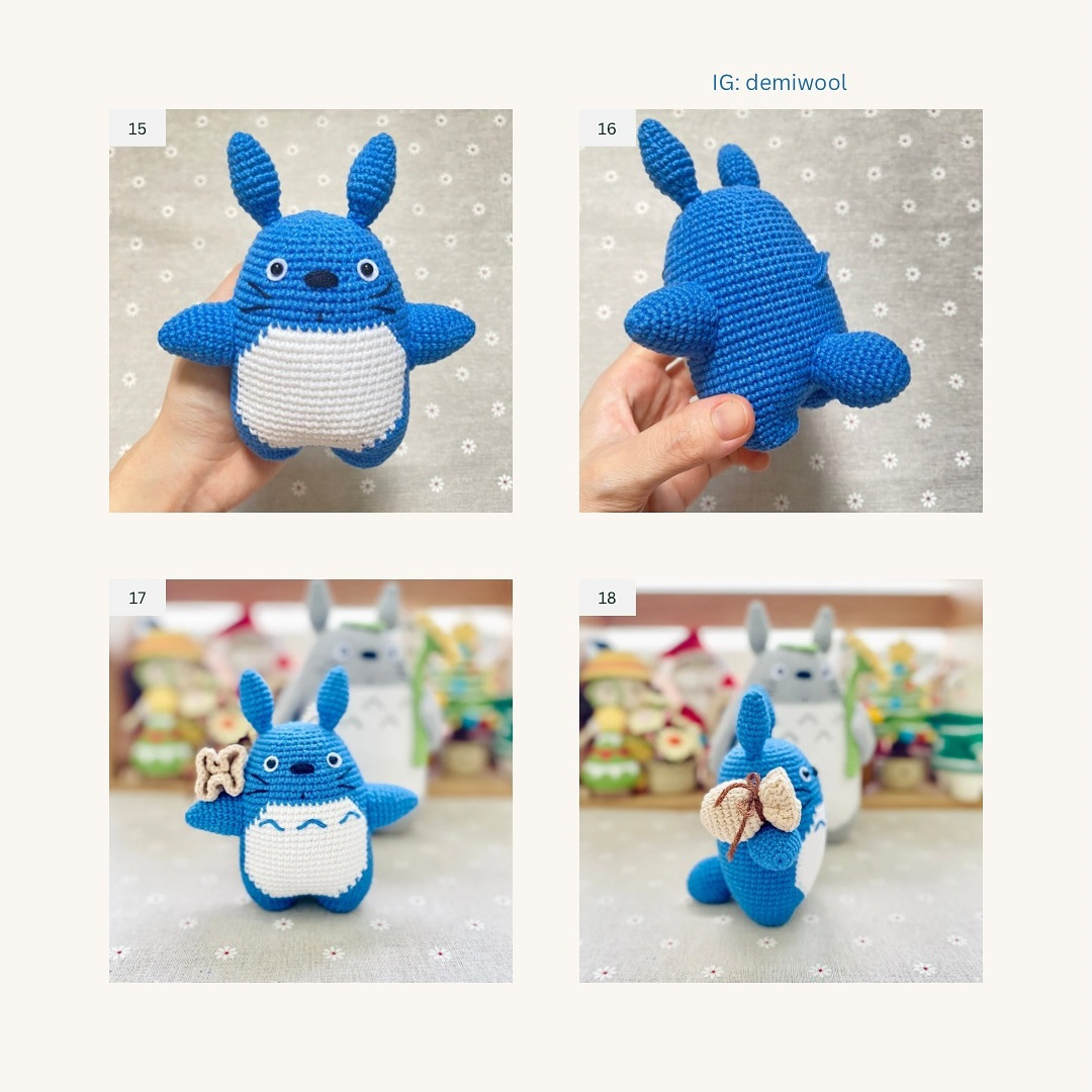 FREE Crochet Pattern: Adorable Blue Totoro Amigurumi