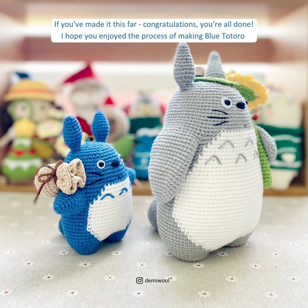 FREE Crochet Pattern: Adorable Blue Totoro Amigurumi