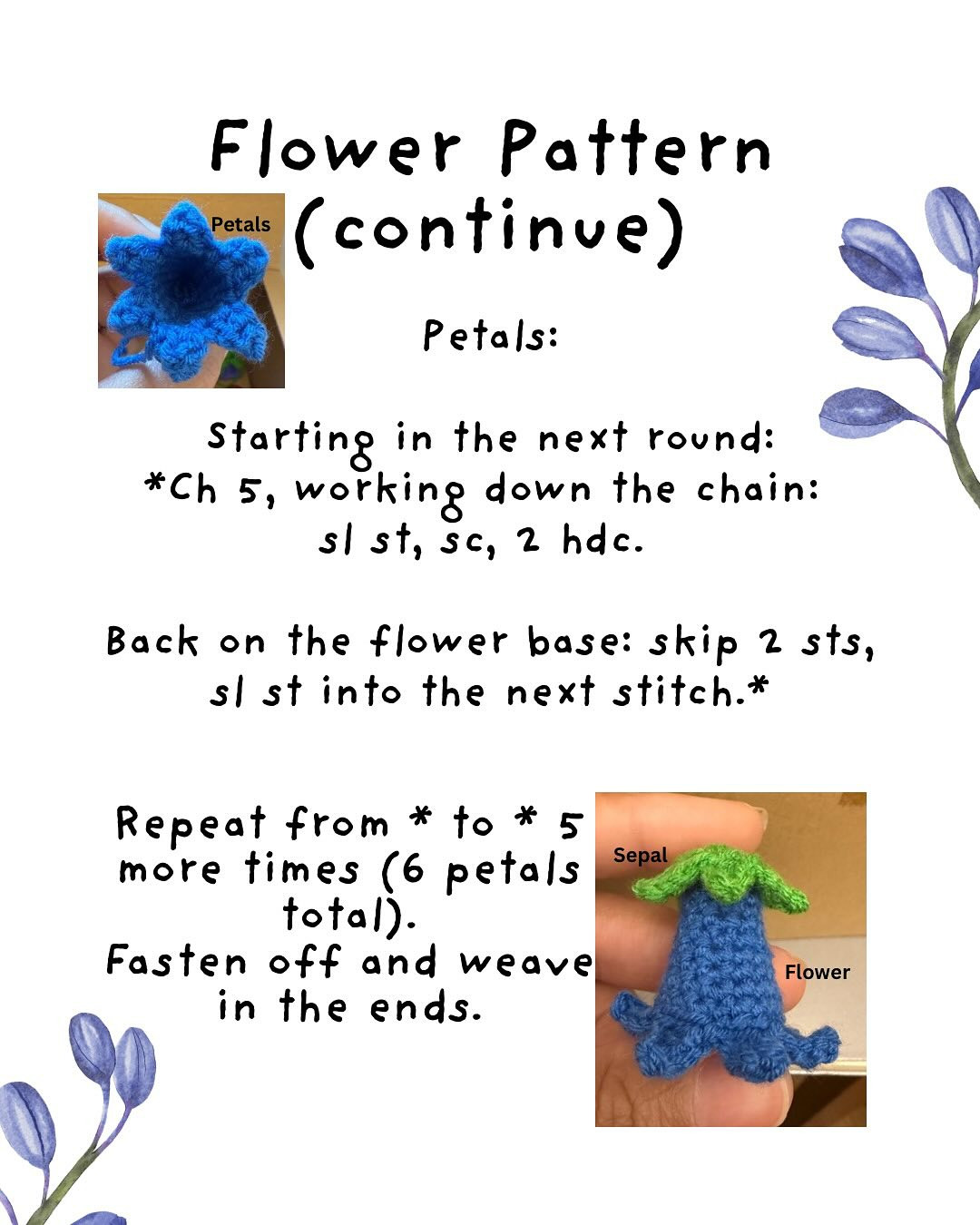 Free Crochet Pattern: Adorable Bluebells