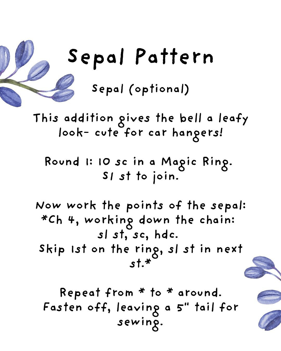 Free Crochet Pattern: Adorable Bluebells