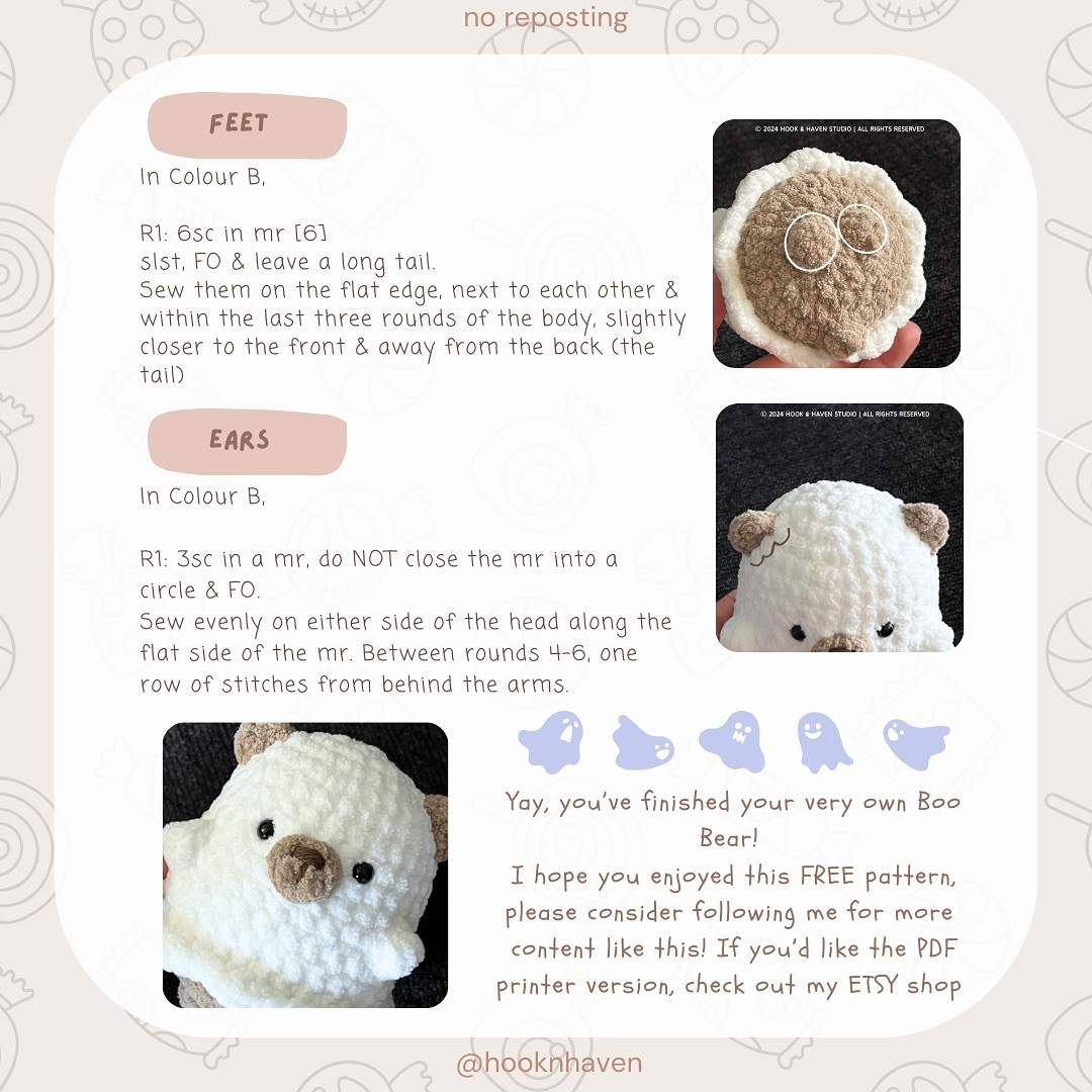 Free Crochet Pattern: Adorable Boo Bear!