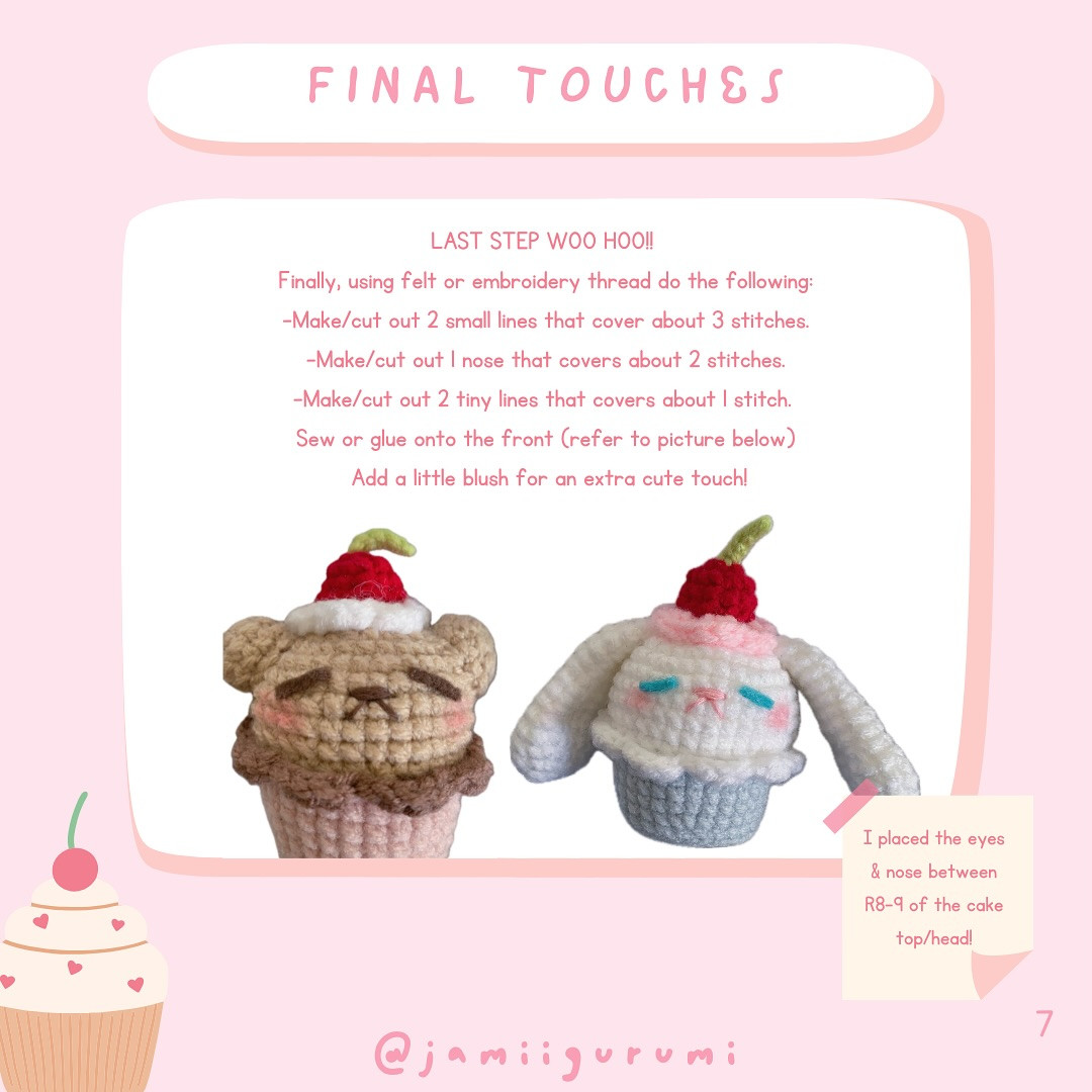 Free Crochet Pattern: Adorable Bunny and Bear Cupcakes