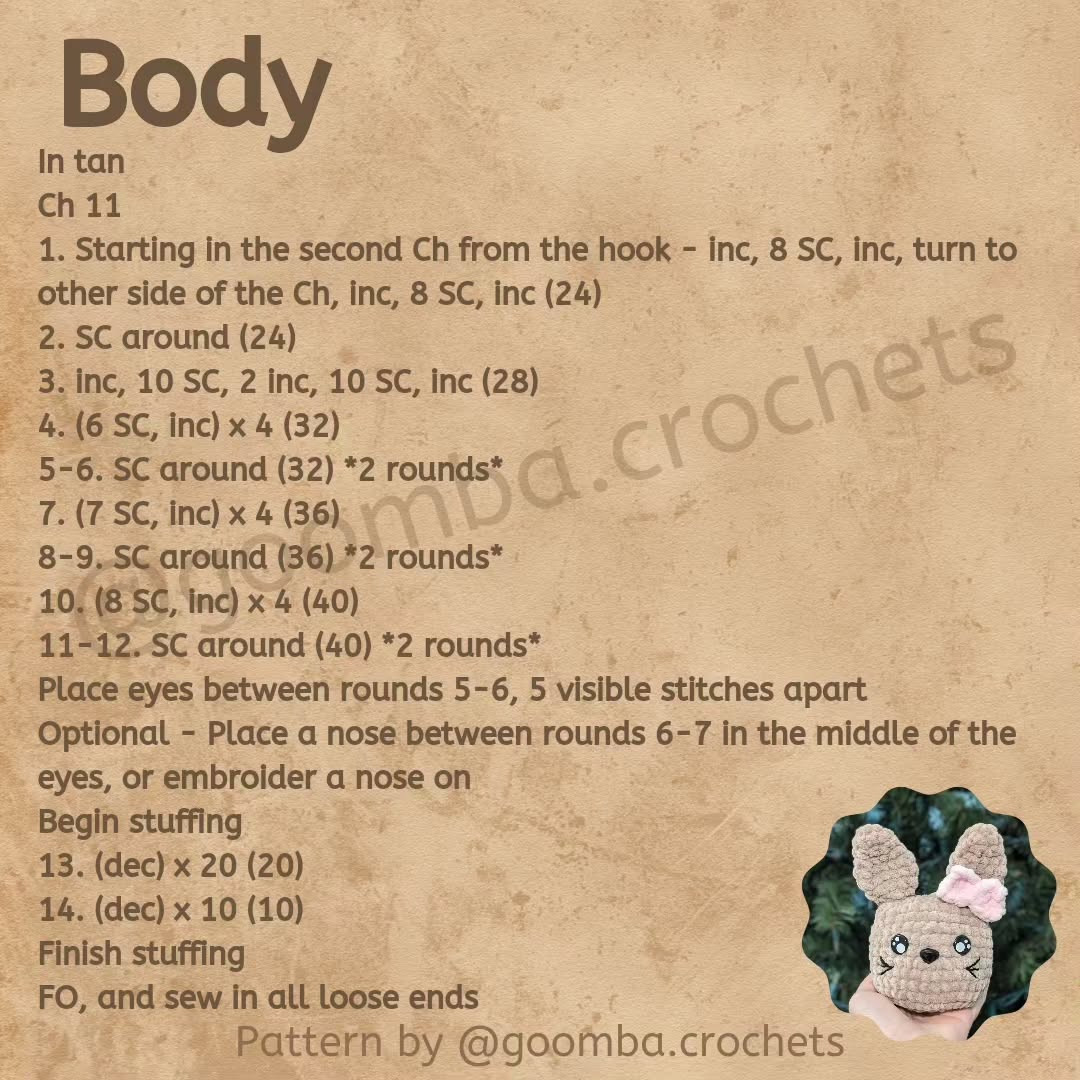 Free Crochet Pattern: Adorable Bunny 🐰 FREE Chubby Bunny Baby Pattern 🐰