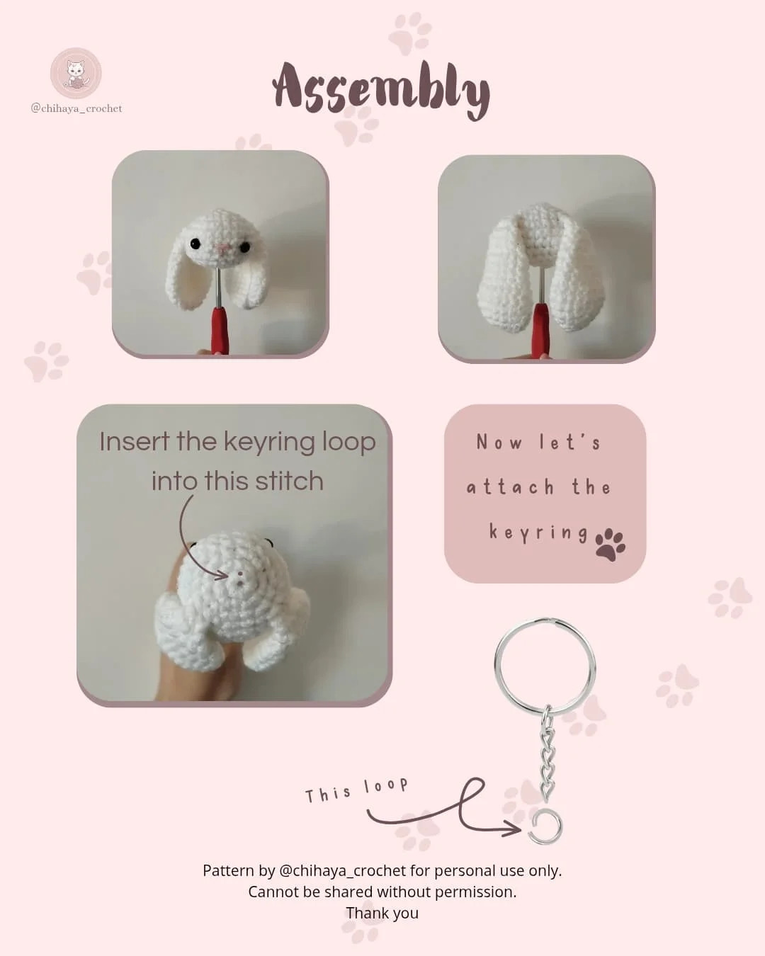Free Crochet Pattern: Adorable Bunny Keychain