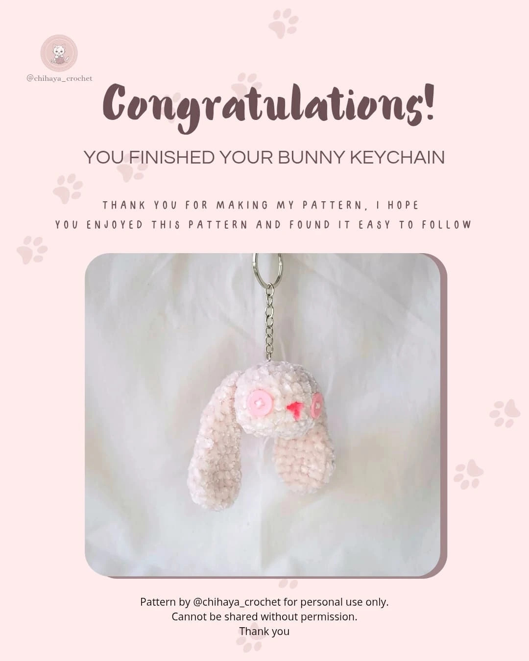 Free Crochet Pattern: Adorable Bunny Keychain
