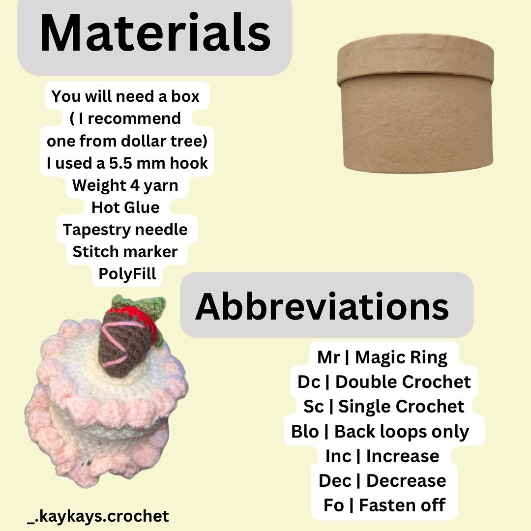 Free Crochet Pattern: Adorable Cake Box