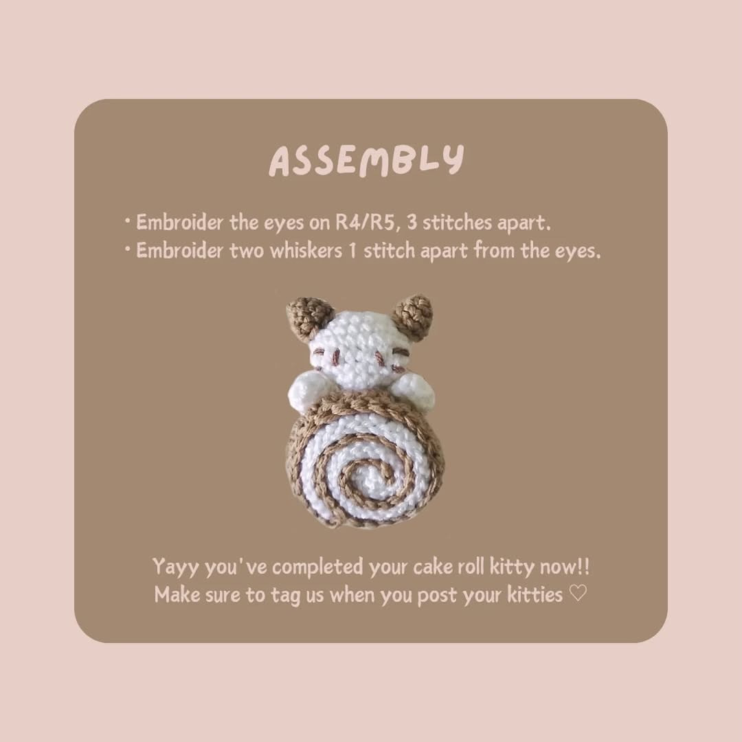 Free Crochet Pattern: Adorable Cake Roll Kitty Amigurumi