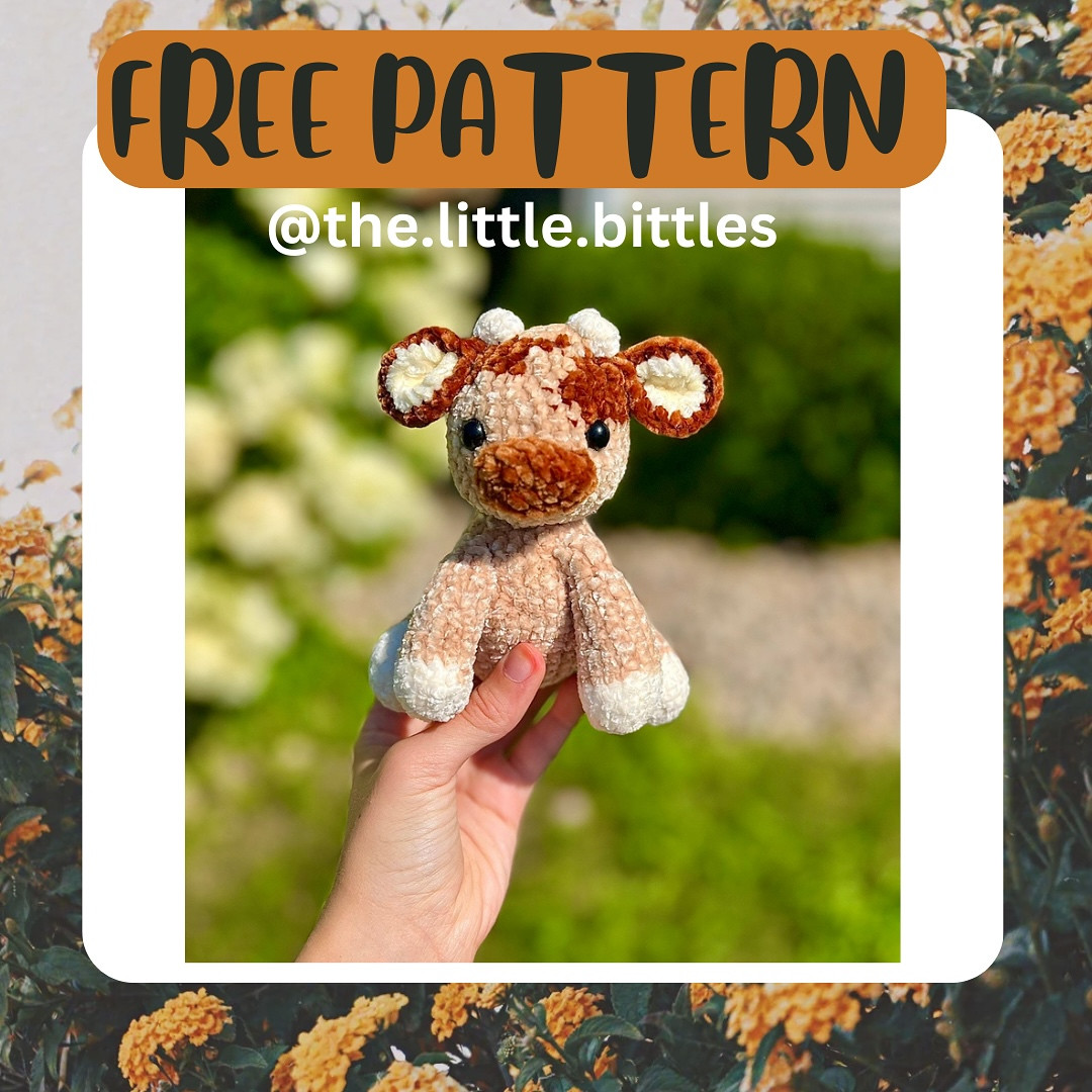 Free Crochet Pattern: Adorable Calf Amigurumi Share this with a friend and follow if you love cows!! 🥰