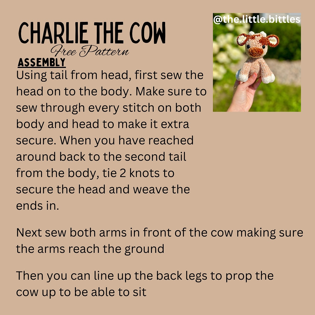 Free Crochet Pattern: Adorable Calf Amigurumi Share this with a friend and follow if you love cows!! 🥰