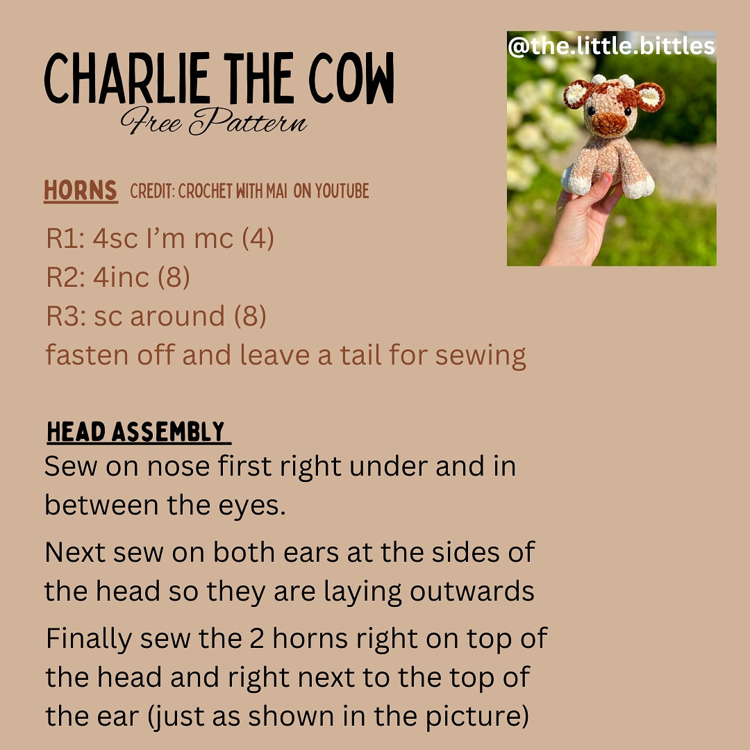 Free Crochet Pattern: Adorable Calf Amigurumi Share this with a friend and follow if you love cows!! 🥰