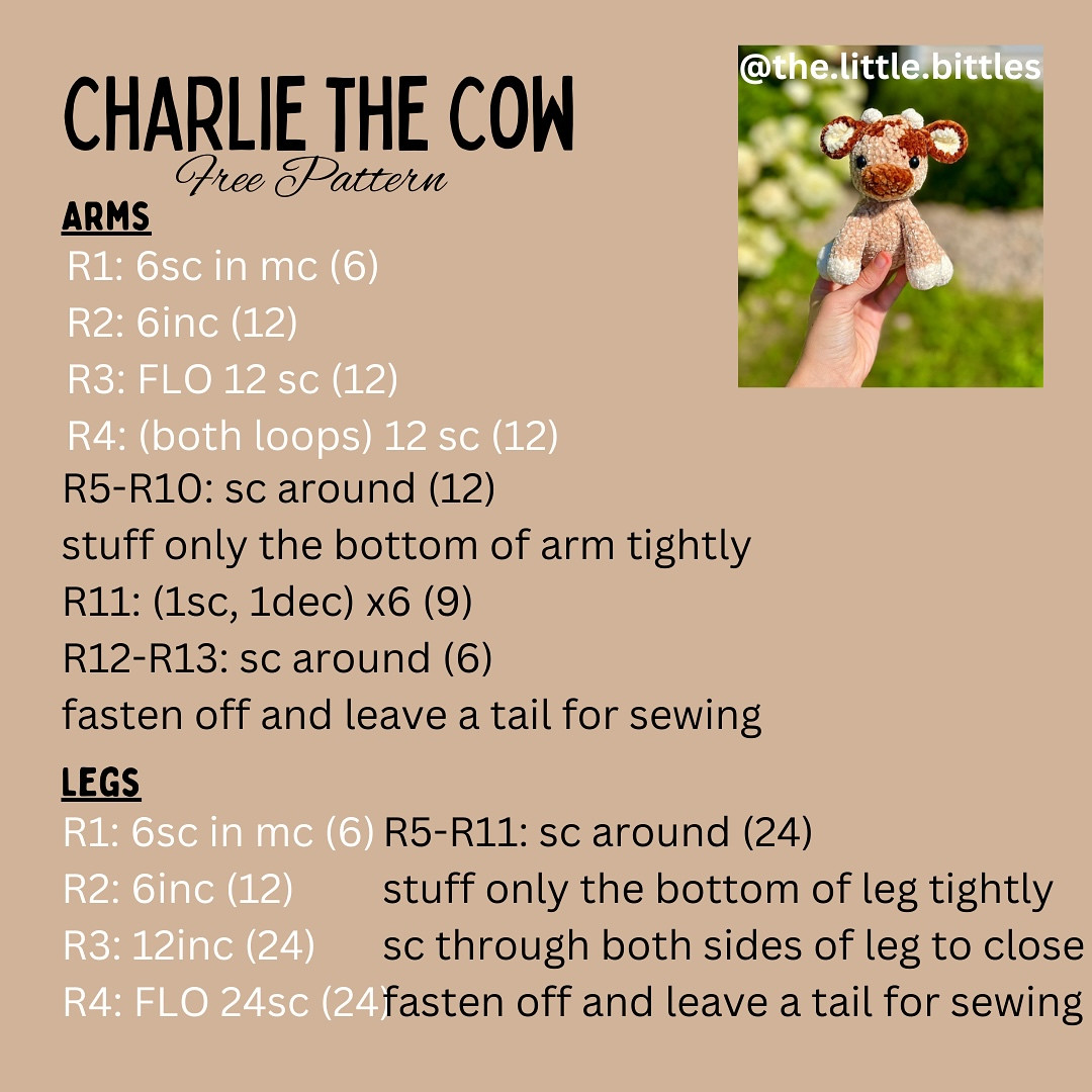 Free Crochet Pattern: Adorable Calf Amigurumi Share this with a friend and follow if you love cows!! 🥰