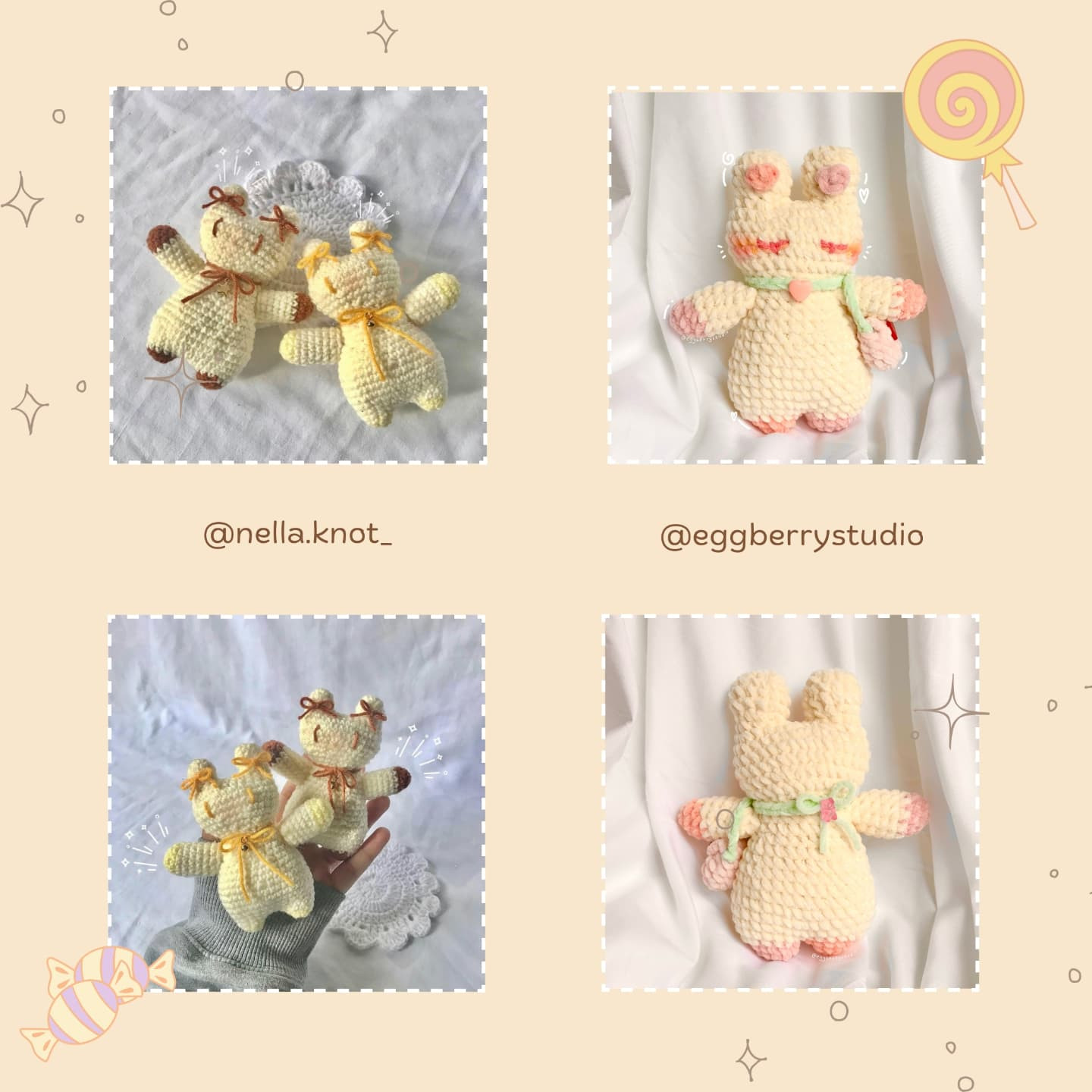 Free Crochet Pattern: Adorable Candy Bunnies