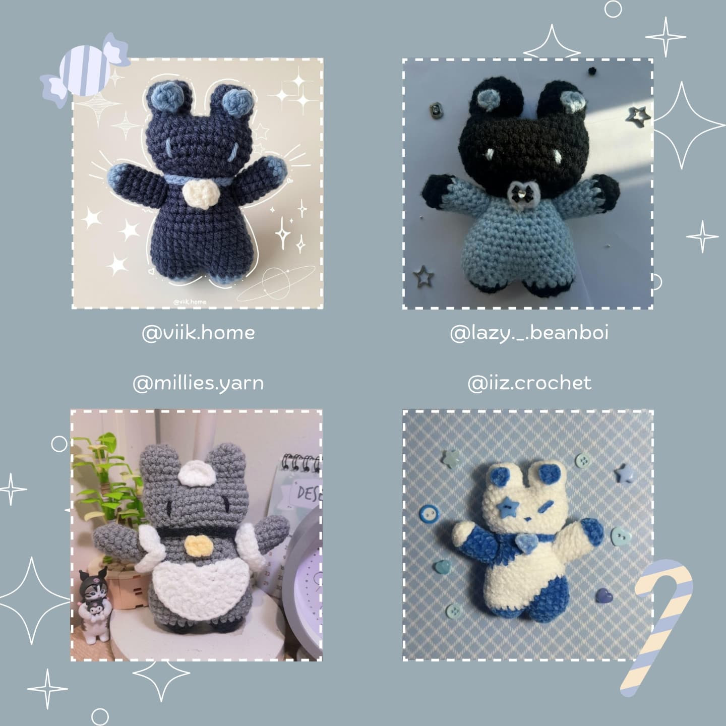 Free Crochet Pattern: Adorable Candy Bunnies