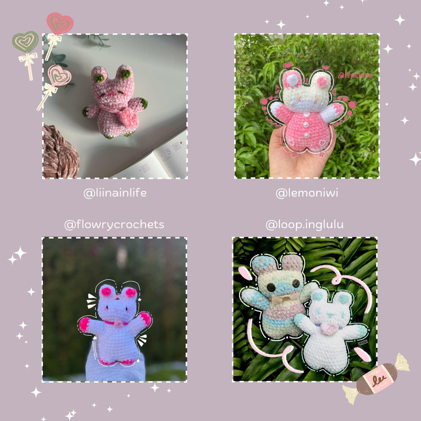Free Crochet Pattern: Adorable Candy Bunnies