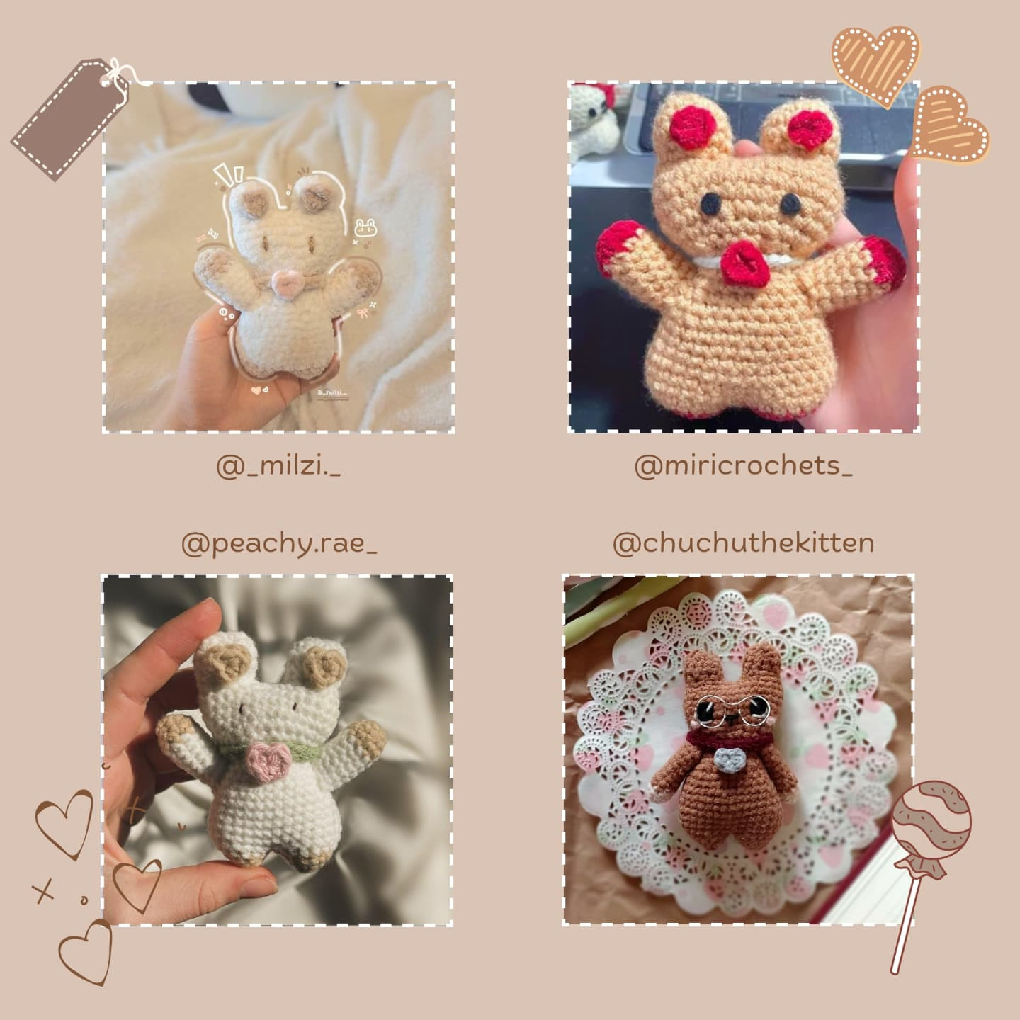 Free Crochet Pattern: Adorable Candy Bunnies