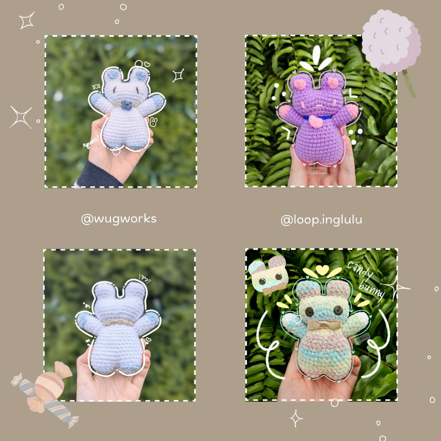 Free Crochet Pattern: Adorable Candy Bunnies