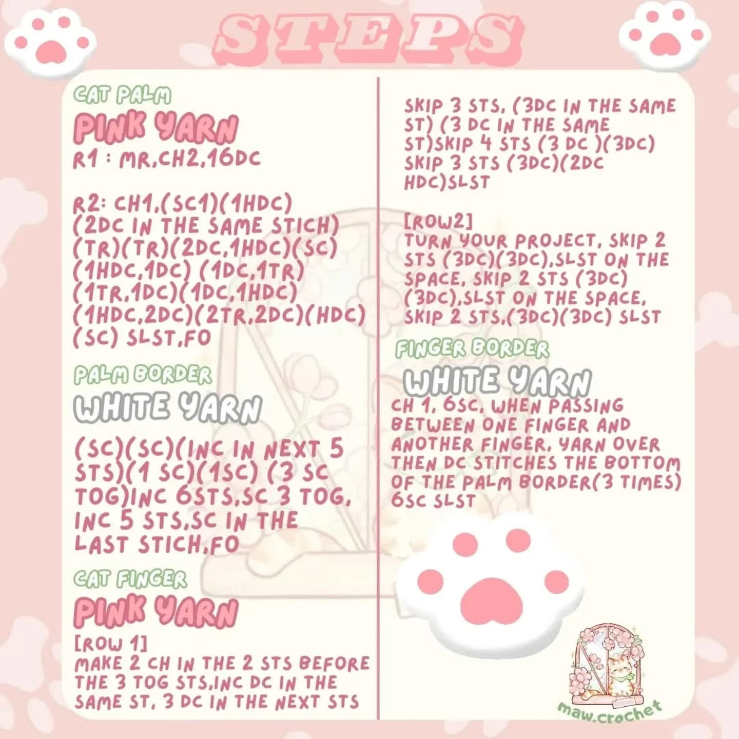 Free Crochet Pattern: Adorable Cat Paw Coaster