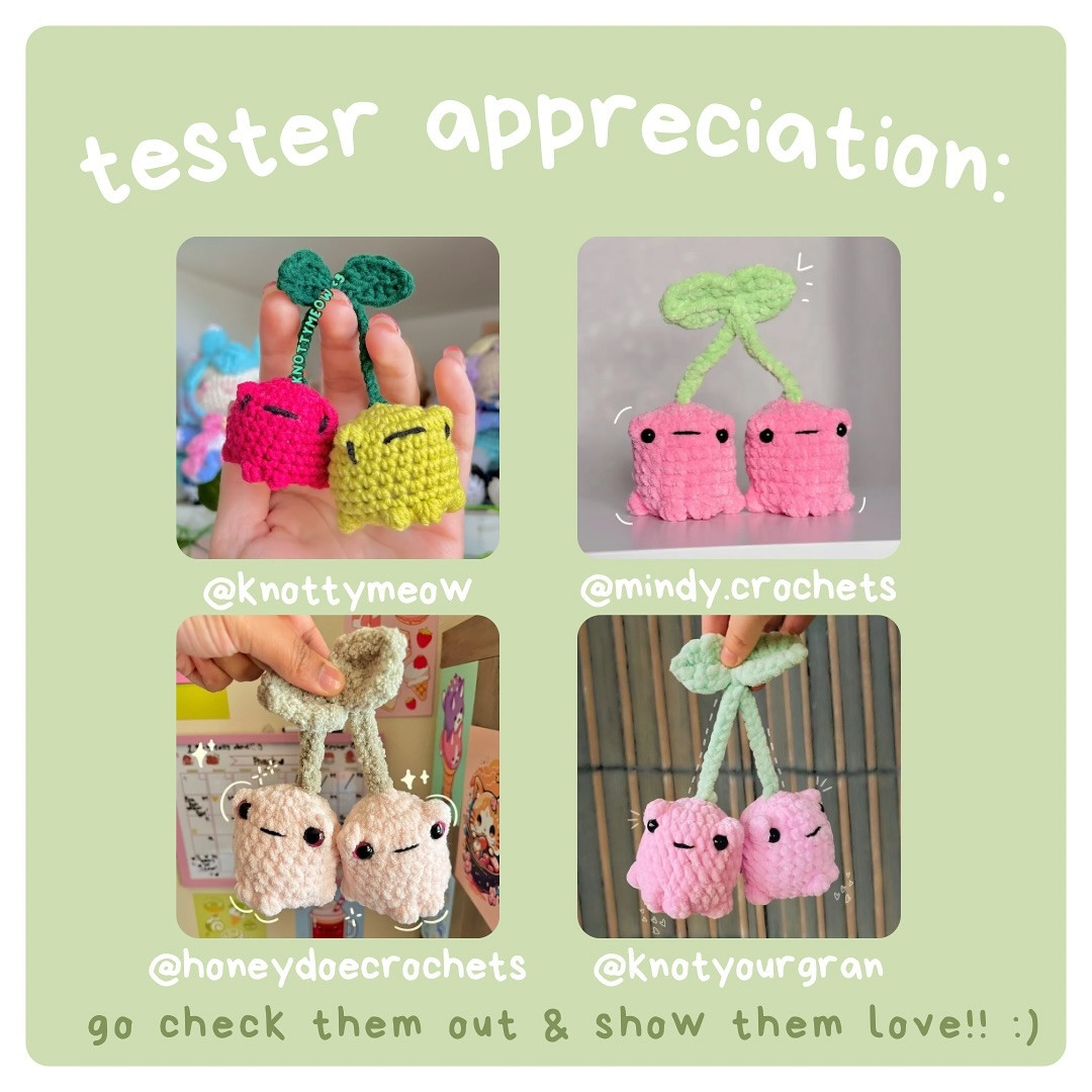Free Crochet Pattern: Adorable Cherry Frogs
