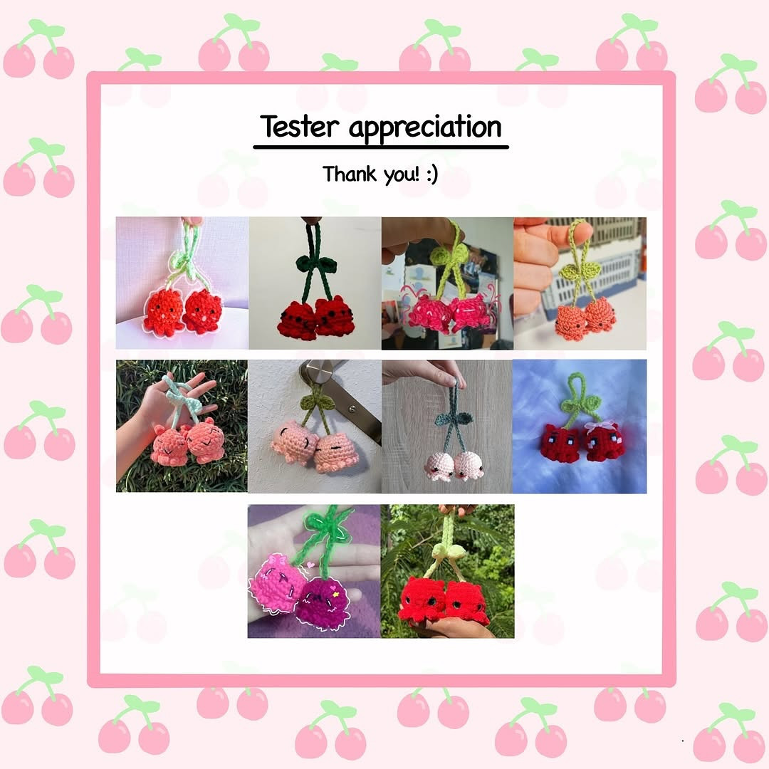 Free Crochet Pattern: Adorable Cherry Keychain