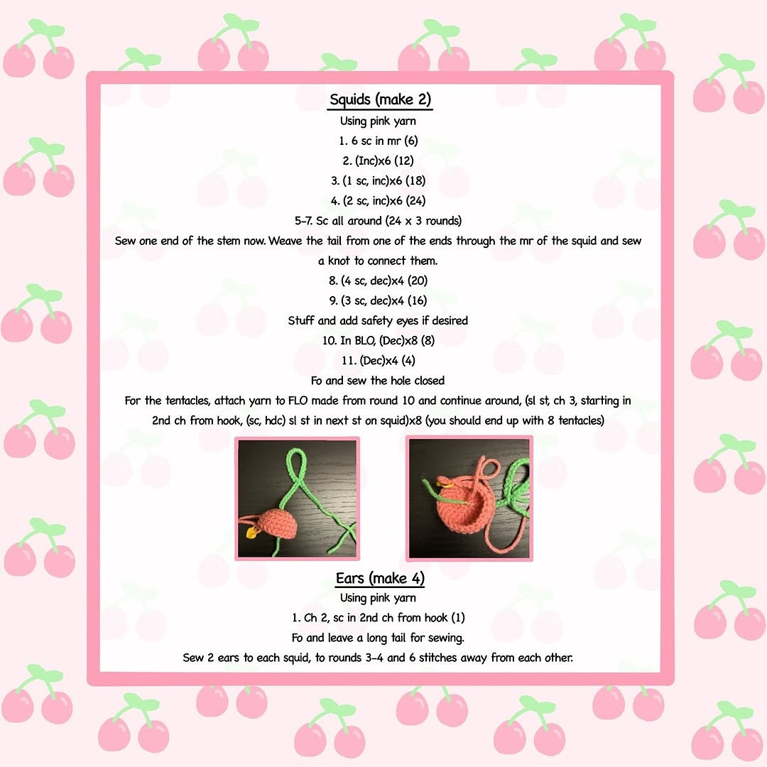 Free Crochet Pattern: Adorable Cherry Keychain