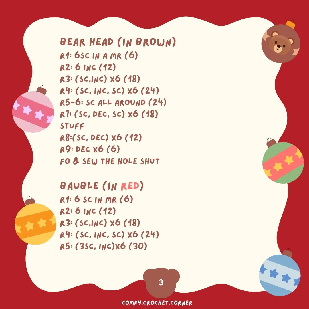 Free Crochet Pattern: Adorable Christmas Bear Ornament