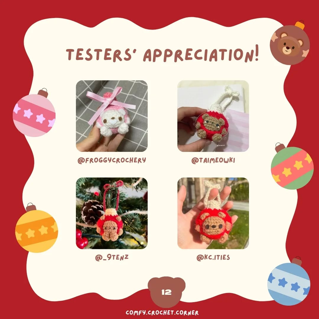 Free Crochet Pattern: Adorable Christmas Bear Ornament