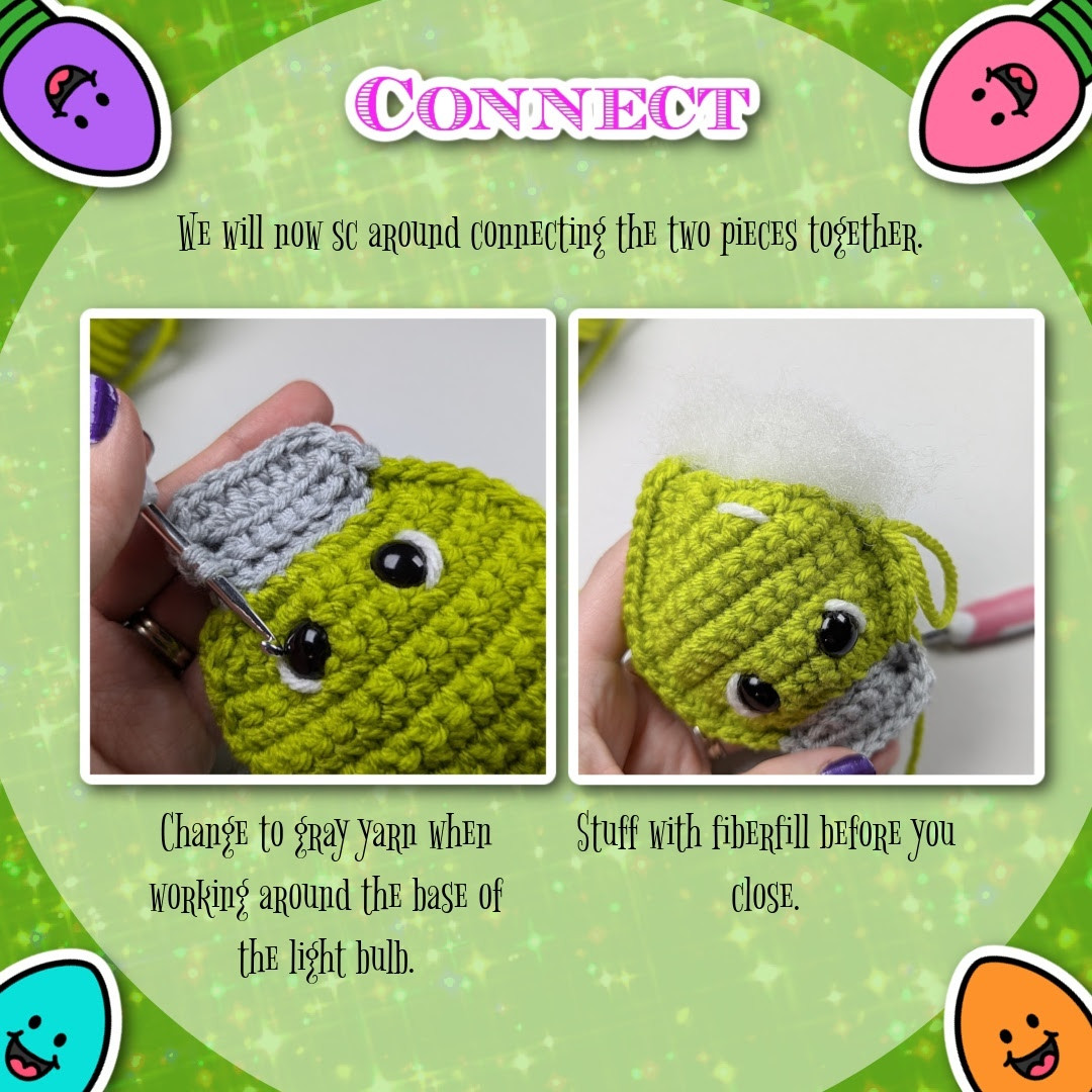 Free Crochet Pattern: Adorable Christmas Light Ornaments