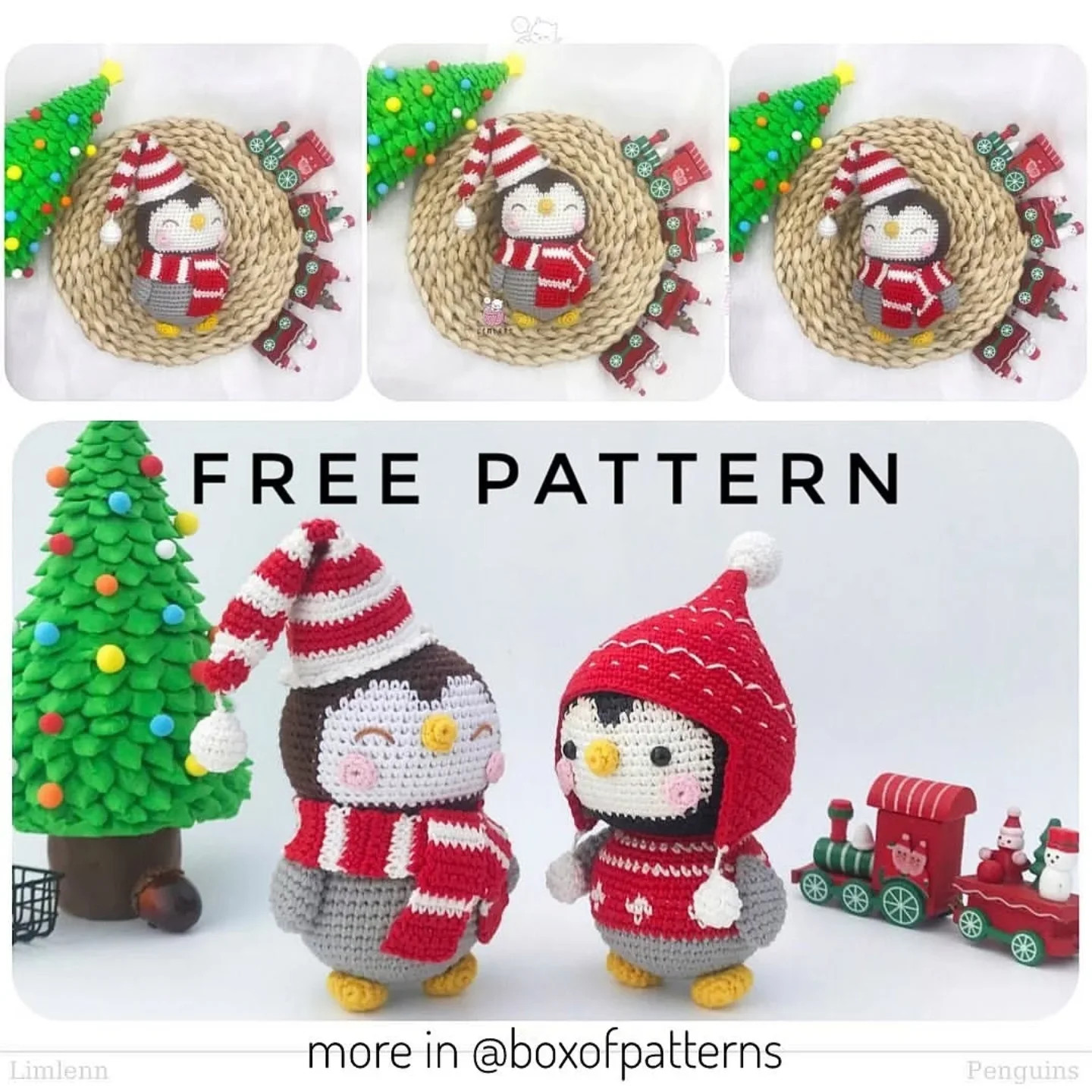 Free Crochet Pattern: Adorable Christmas Penguins
