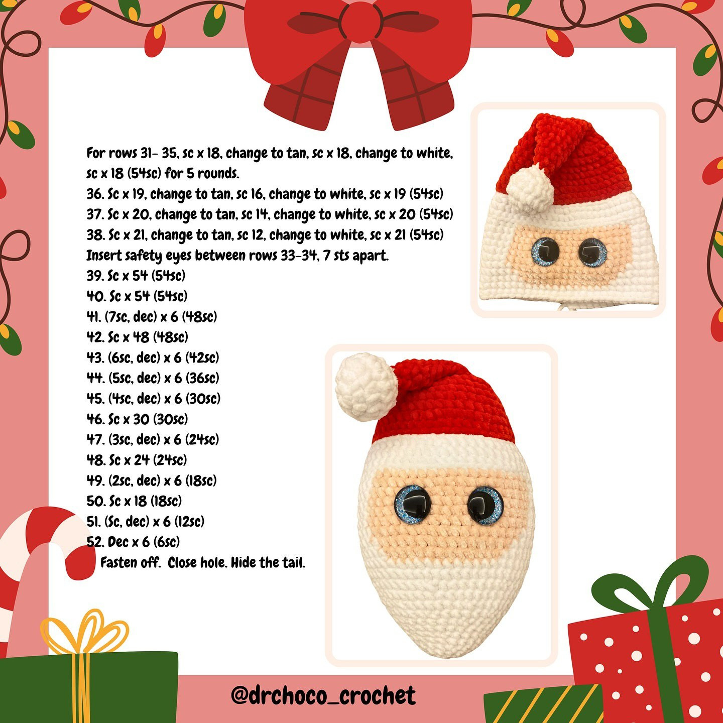 Free Crochet Pattern: Adorable Christmas Santa