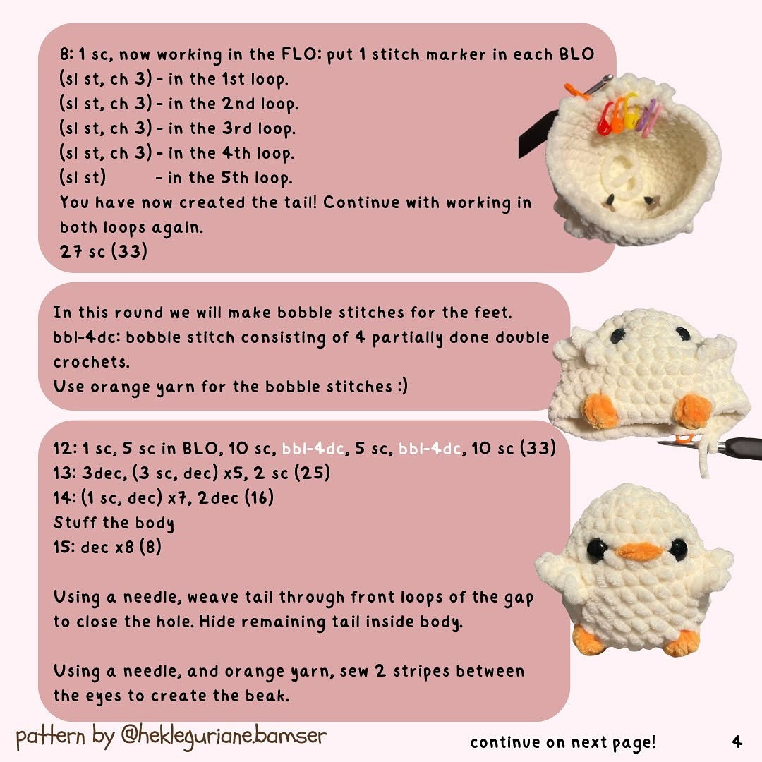 Free Crochet Pattern: Adorable Chubby Chickens